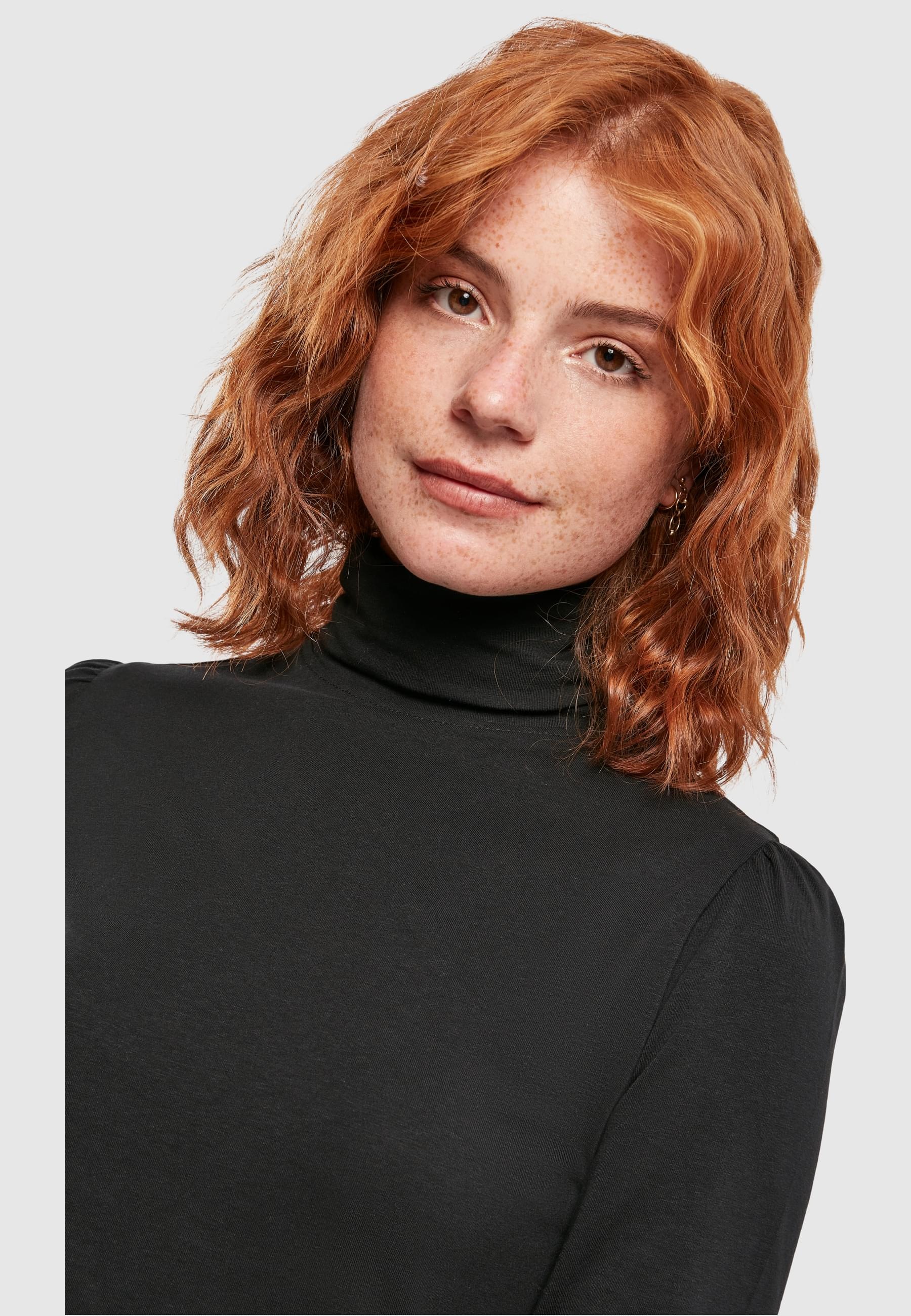 URBAN CLASSICS Langarmshirt »Urban Classics Damen Ladies Puffer Sleeve Turtleneck L/S«, (1 tlg.)