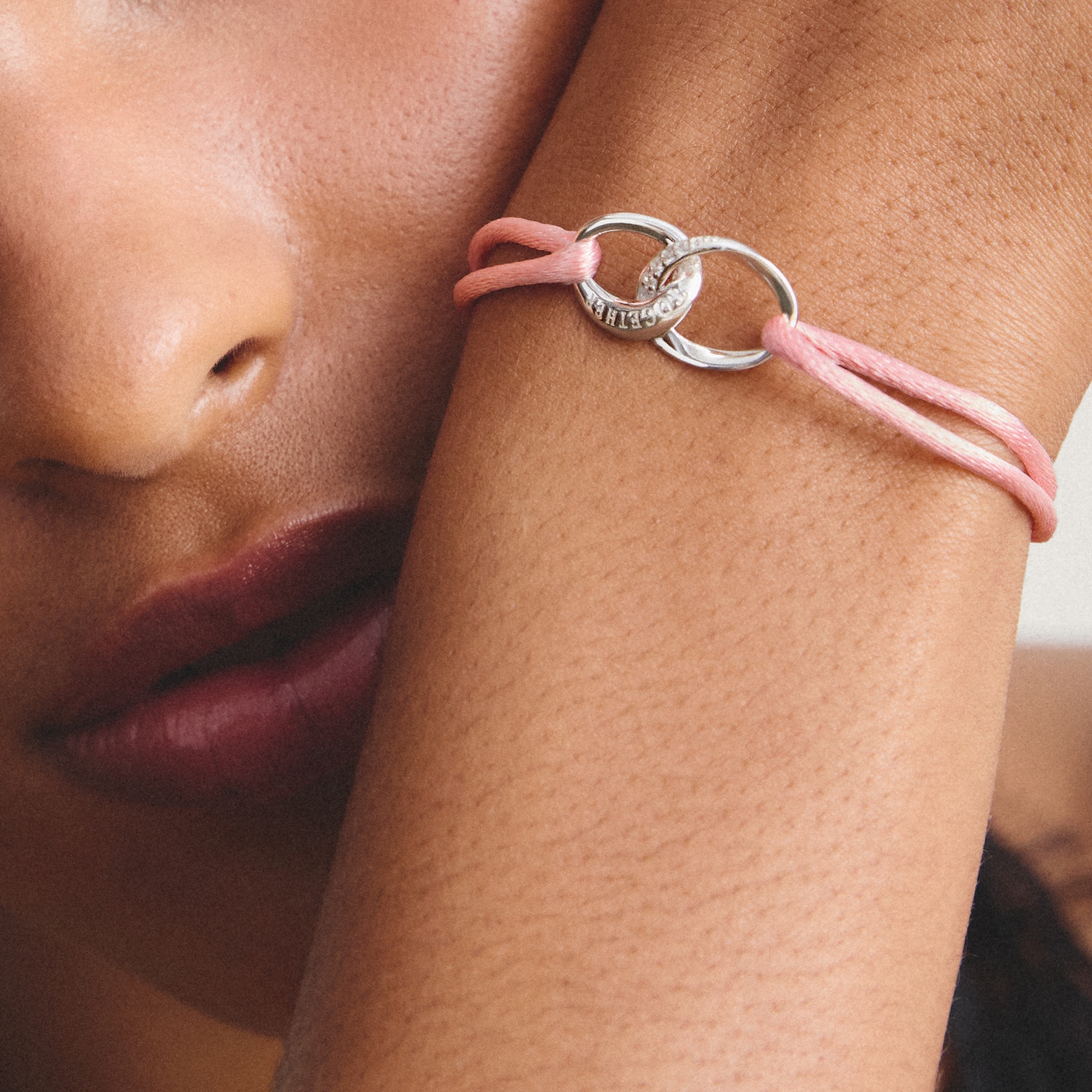 THOMAS SABO Armband »Together Textilarmband« mit Zirkonia (synth.)