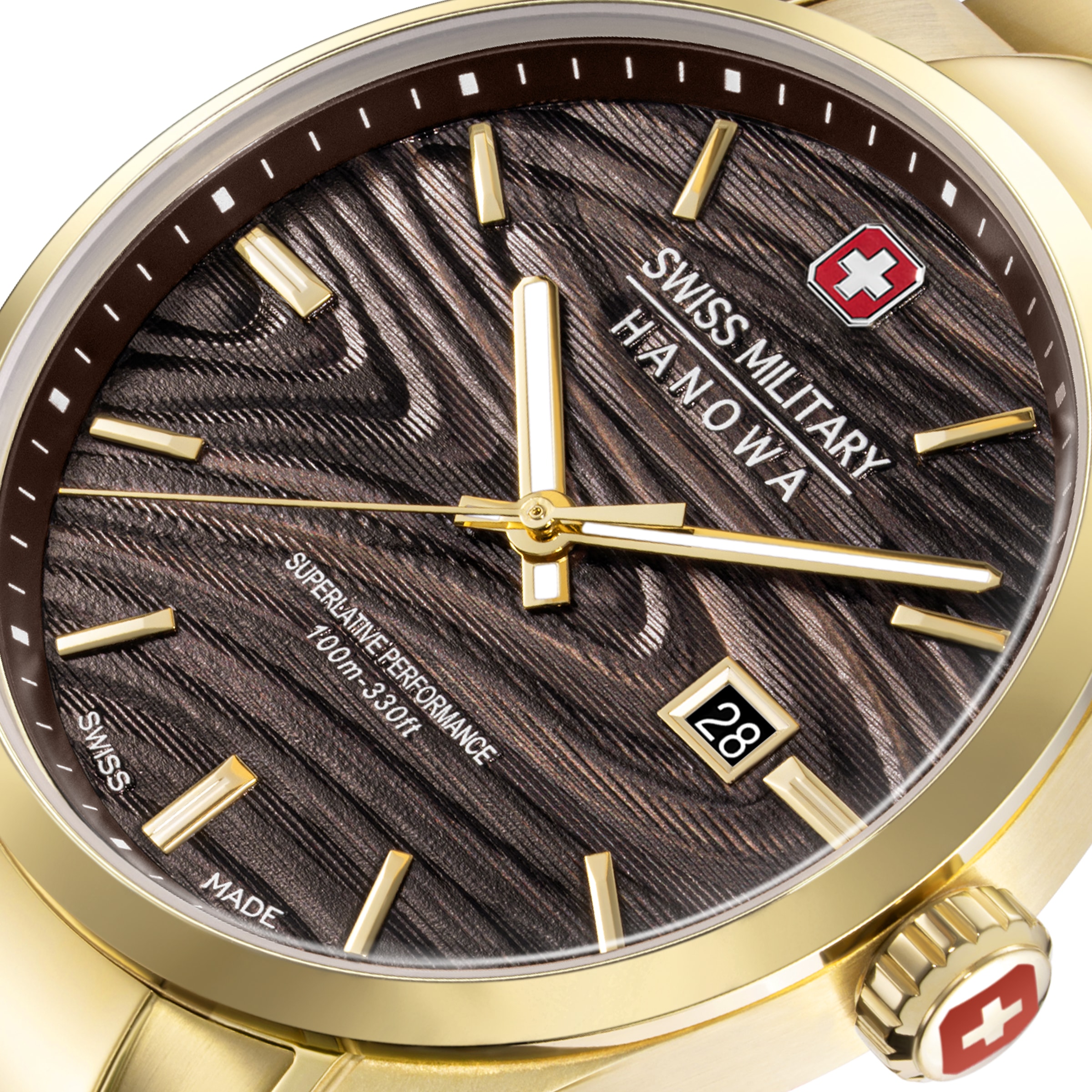 Swiss Military Hanowa Quarzuhr »Golden Beech« Armbanduhr, Herrenuhr, Swiss Made, Edelstahlarmband, analog, Tag