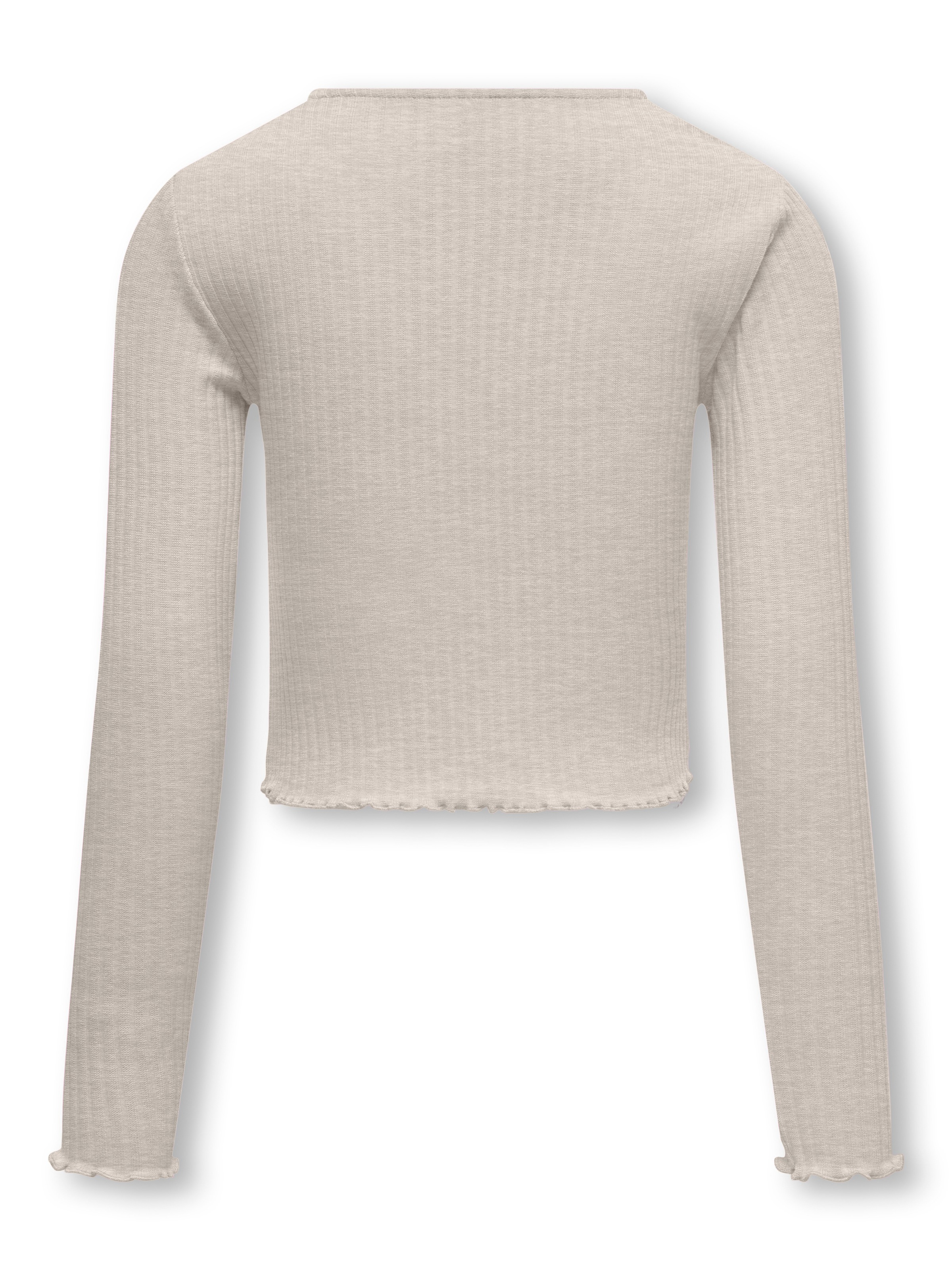 KIDS ONLY Langarmshirt »KOGNELLA L/S O-NECK TOP JRS NOOS«, in kurzer Form und mit süßen Wellenkanten am Saum