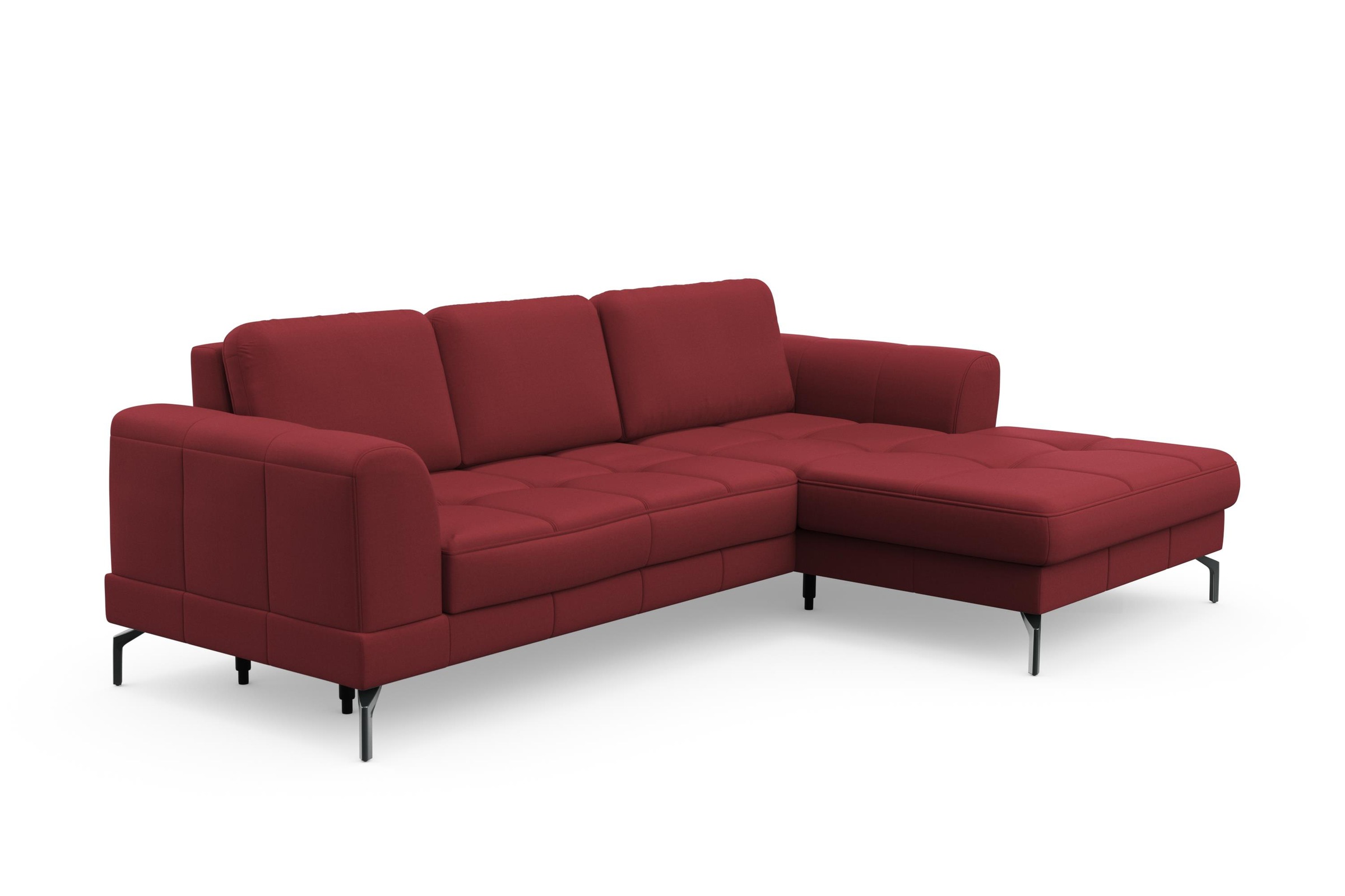 Ecksofa SIT & MORE "Bendigo L-Form", rot, B:284cm H:87cm T:175cm, Sofas, Ecksofa, inklusive Sitztiefenverstellung, Bodenfreiheit 15 cm, 2 Fußfarben 8
