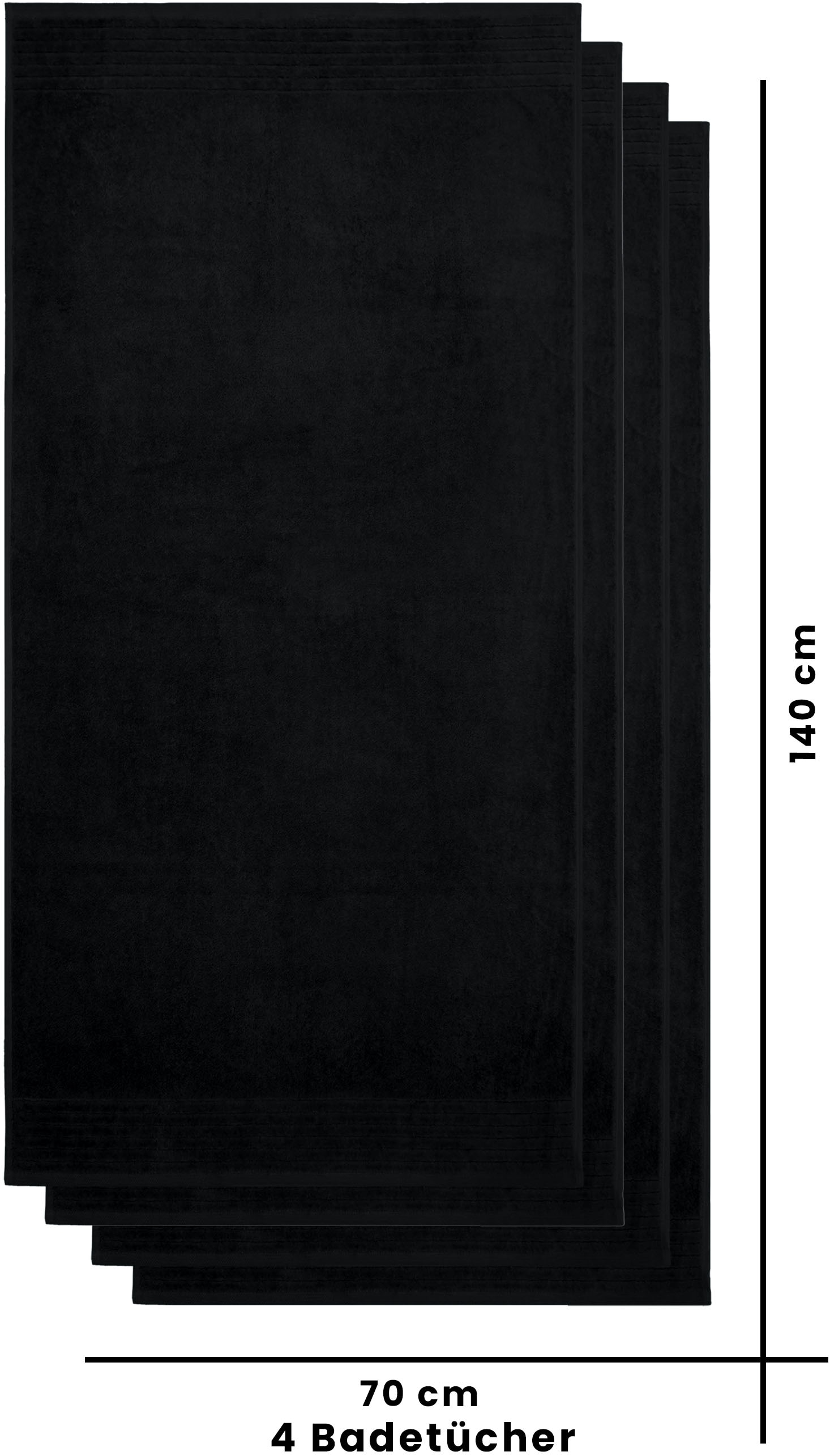 my home Duschtücher »Sanremo Premium, Premium Handtücher, 600 gr/m², 70x140cm«, (Set, 4 St., 2x 70x140cm), mit Bordüre, einfarbig, flauschig und weich, dicke Qualität