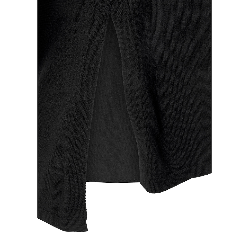 Damenmode Pullover LASCANA Carmenpullover, aus weichem Feinstrick schwarz
