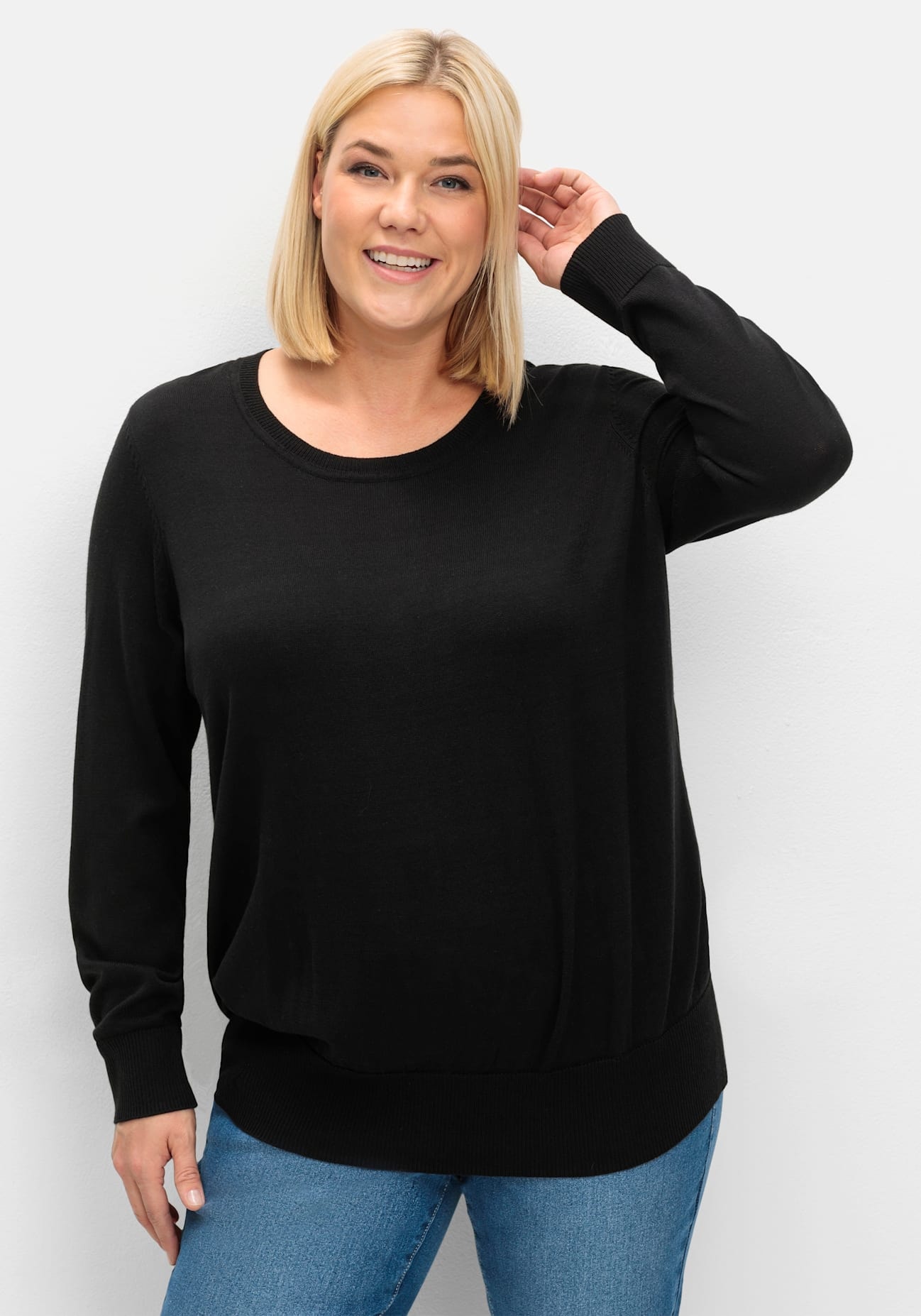 Sheego Rundhalspullover "Rundhalspullover" günstig online kaufen