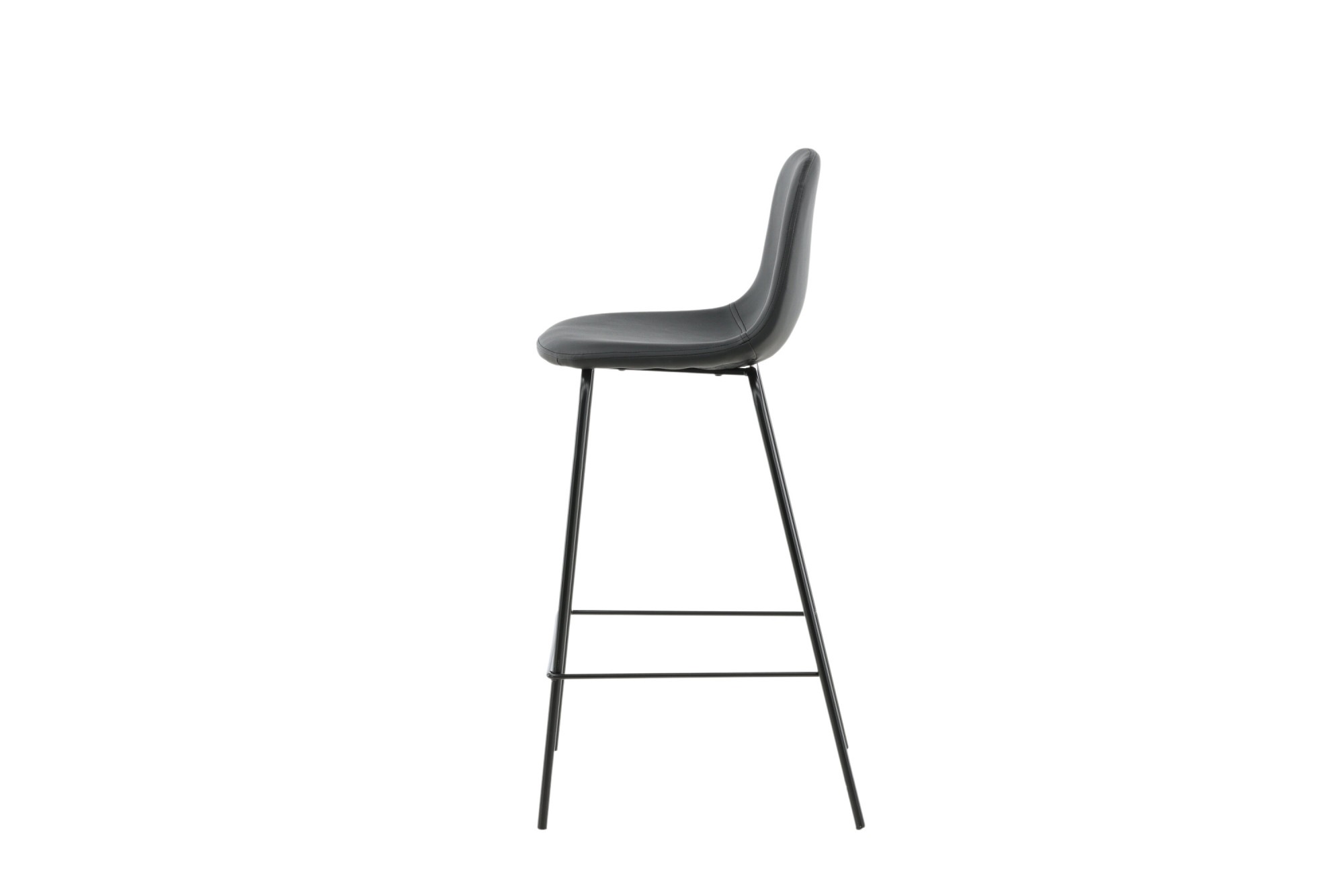 Venture Home Barhocker »Polar, 2er-Set Barhocker in Schwarz-PU, luxuriös, 150 kg belastbar« 2 Stk. tlg. Tresenstuhl, Lederlook, schwarze Metallbeine, Fußstütze, edel