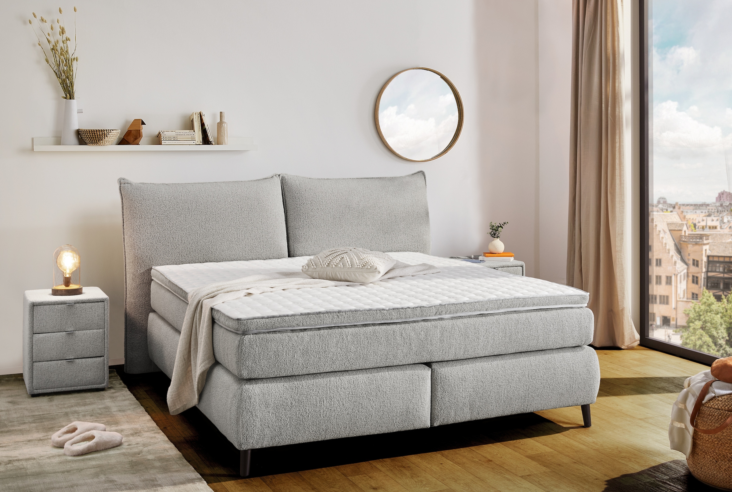 Jockenhöfer Gruppe Boxspringbett »Hacienda, Breite 180cm ,erhältlich in verschiedenen Farben« 7-Zonen-TTFK-Matratze, KS-Topper, verschiedene Härtegrade wählbar