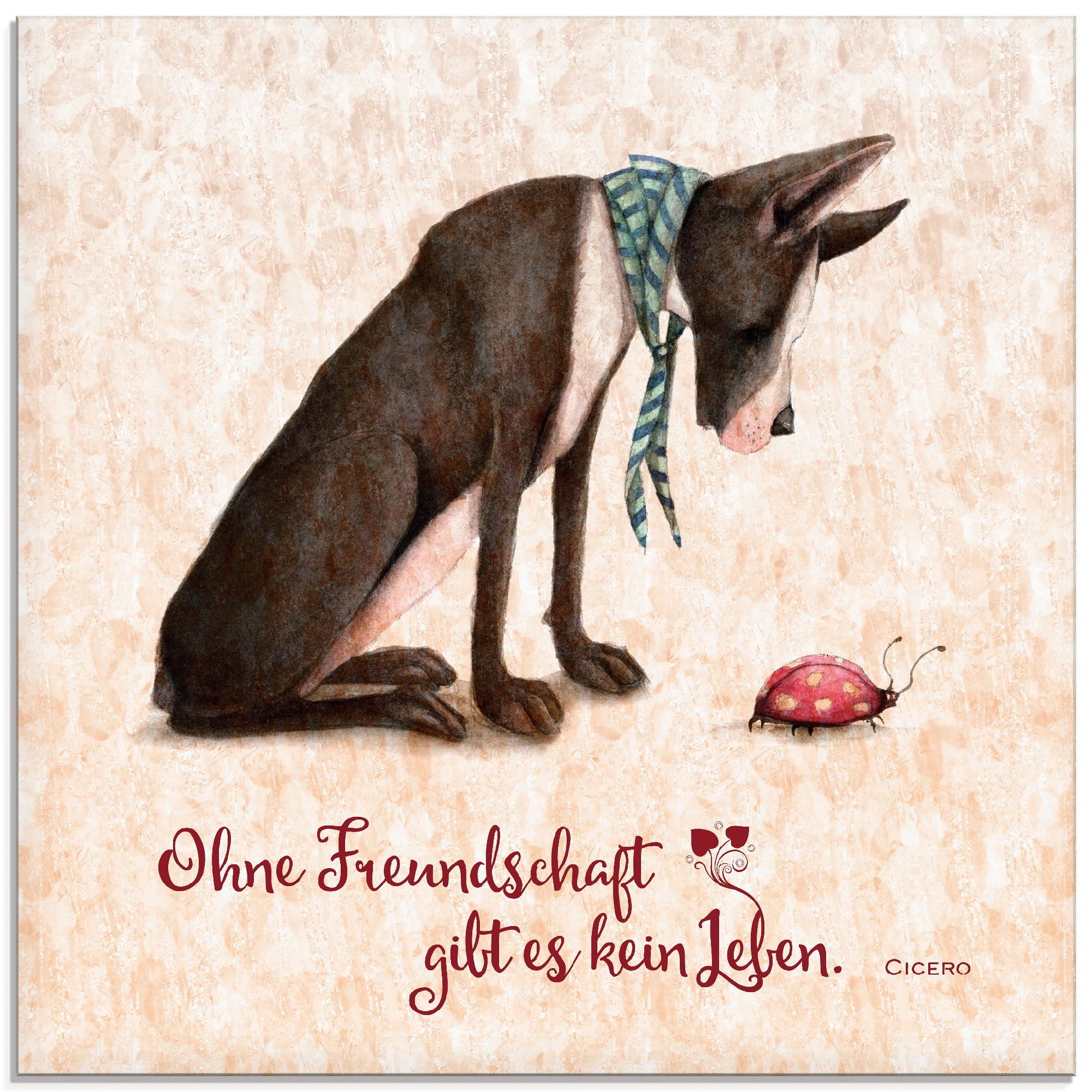 Artland Glasbild "Lebensweisheit Freundschaft" Tiere 1 Stk. tlg. in verschiedenen Größen