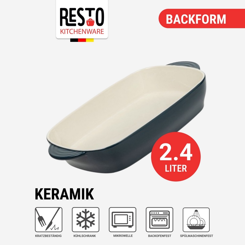 RESTO Kitchenware Backform »Fornax, Auflaufform, Lasagneform, Ofenform, spülmaschinengeeignet«, (1 St.), rechteckig, für Kuchen, Lasagne, Brownie