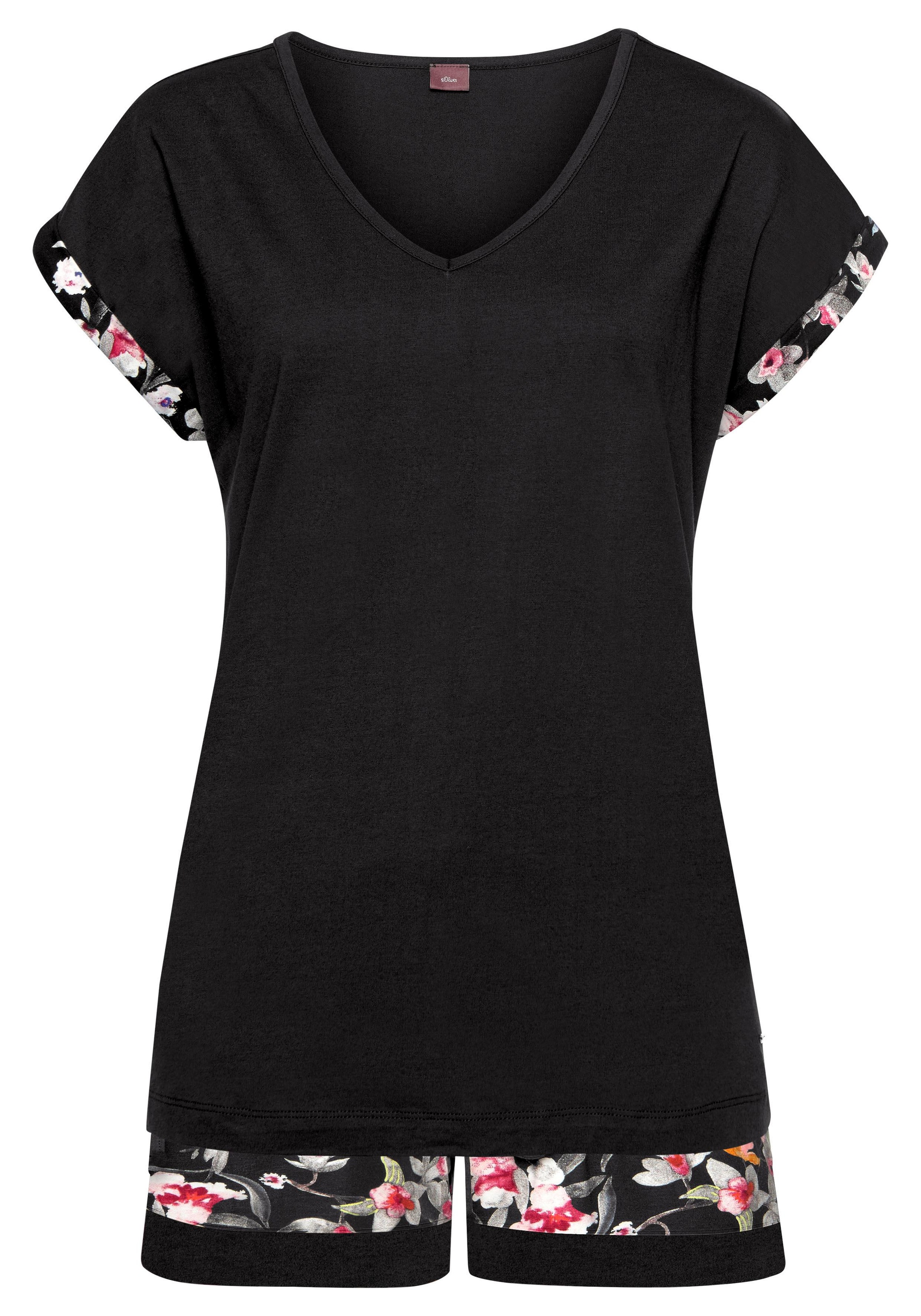 s.Oliver Shorty 2 Stk. tlg., Shorty mit Blumenmuster günstig online kaufen