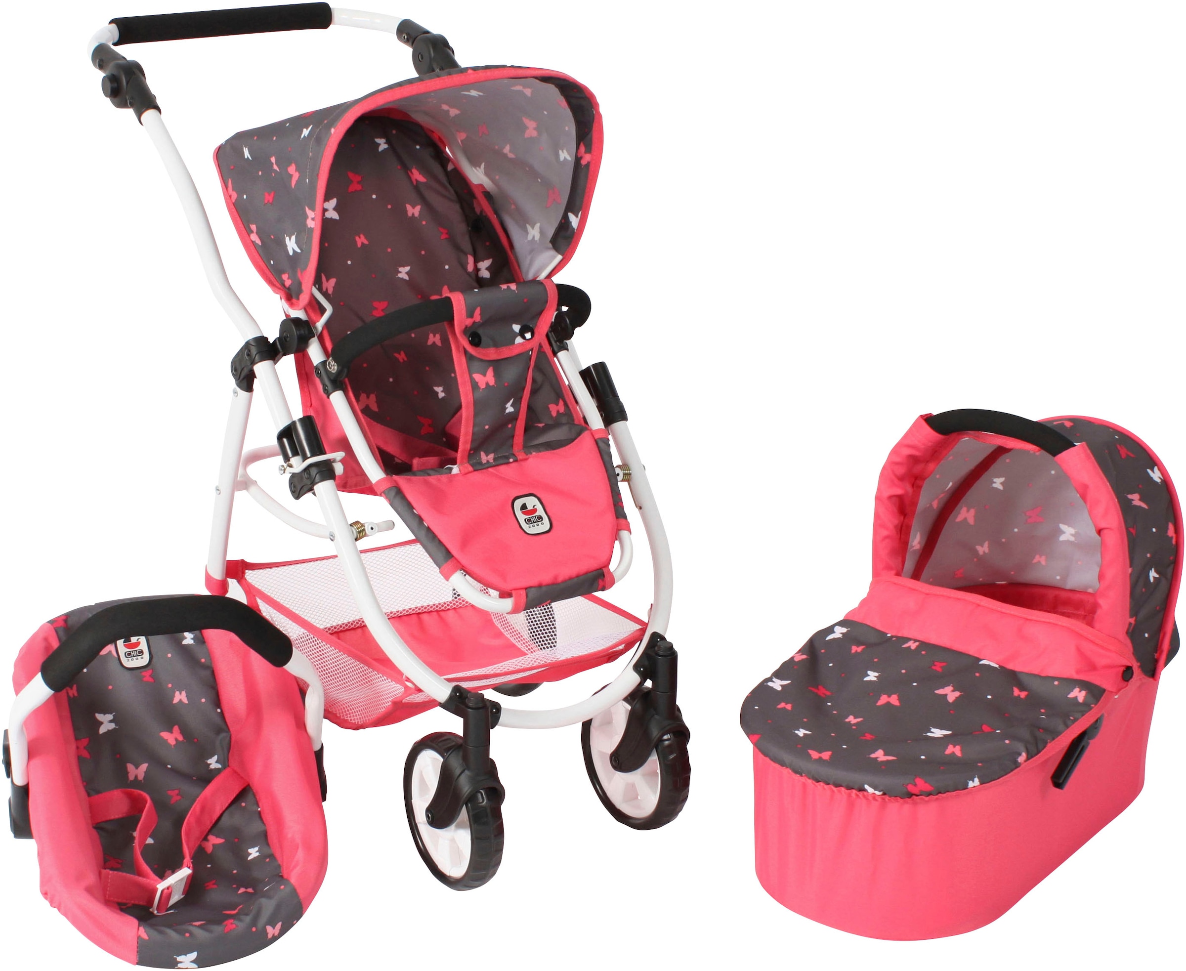 Kombi-Puppenwagen »Emotion 2.0, Butterfly«, inkl. Babywanne, Sportwagenaufsatz und...