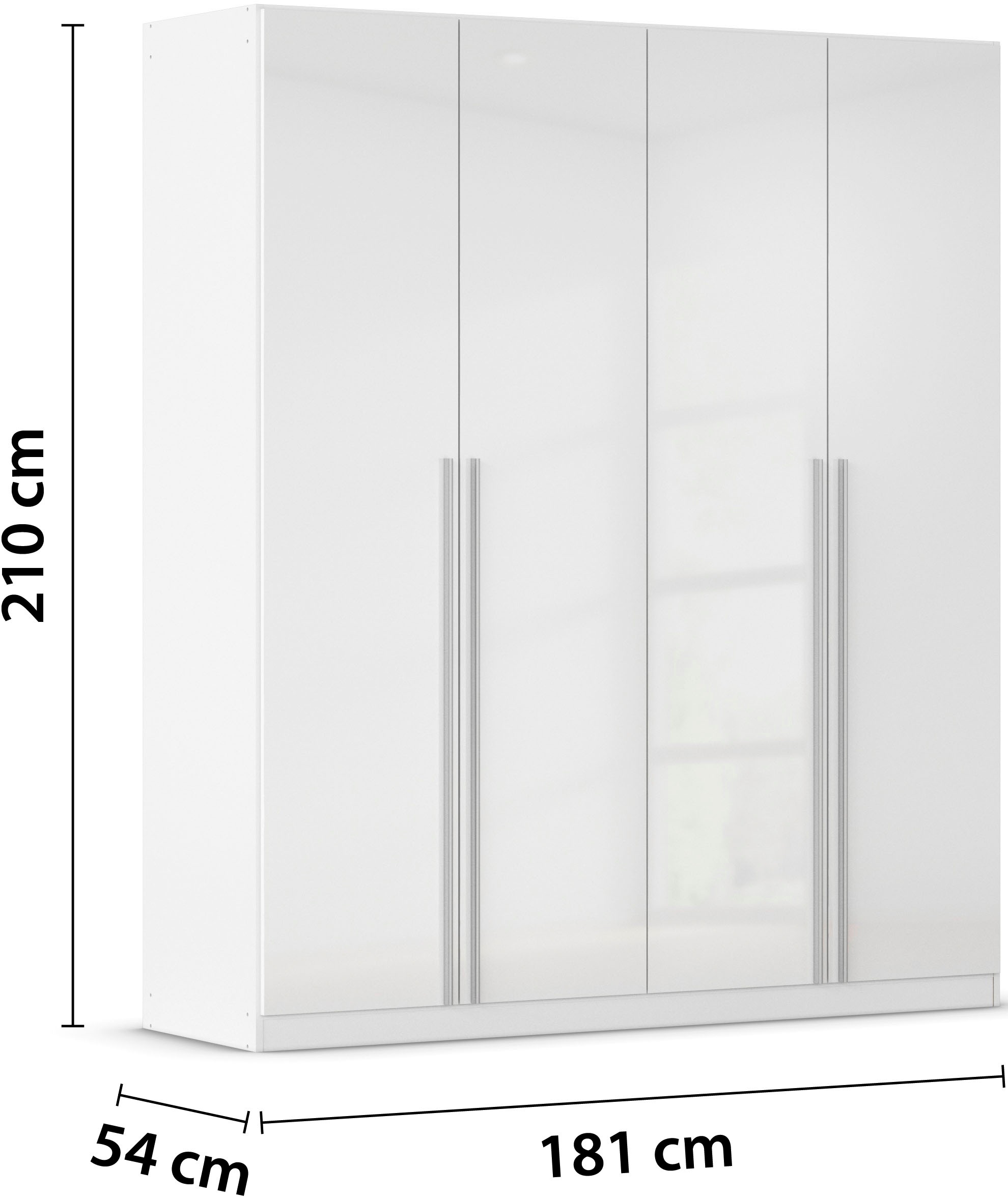 rauch Kleiderschrank »Schrank Drehtürenschrank Ankleide Garderobe Schlafzimmerschrank LORCA« Breiten: 181/271 cm, Höhe: 210 cm,  mit langen Griffstangen, elegante Hochglanz-Front MADE IN GERMANY