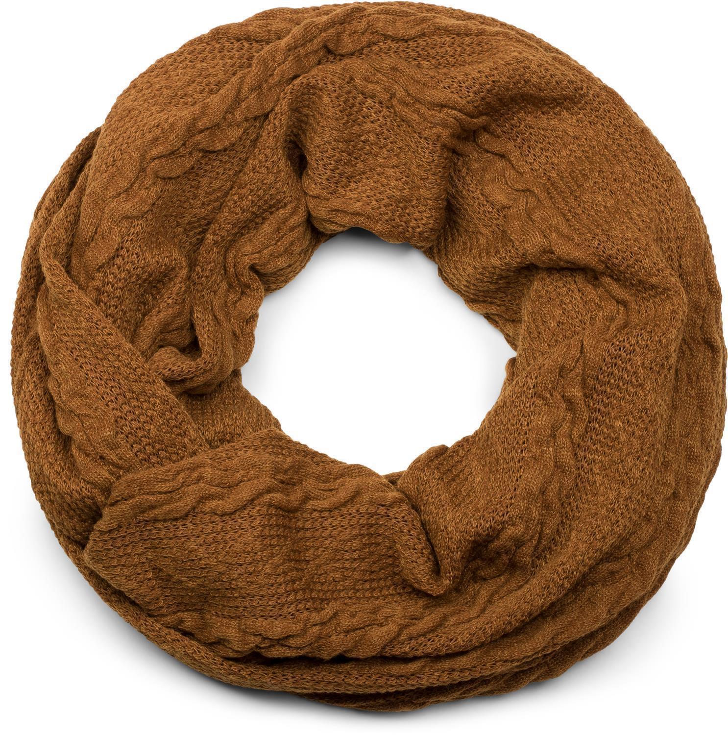 styleBREAKER Strickschal "Feinstrick Loop mit Zopfmuster" 1 Stk.