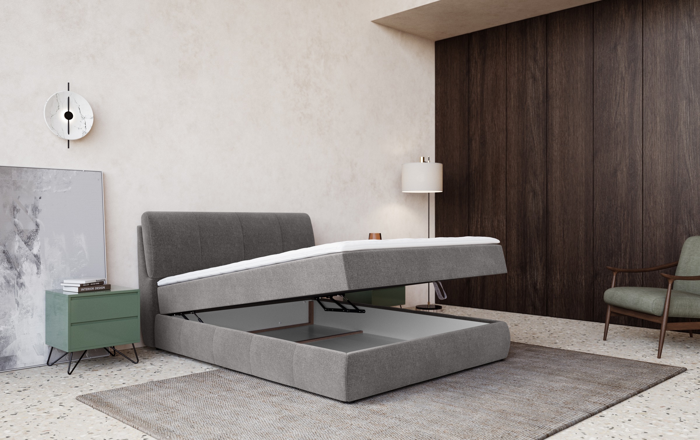 COTTA Boxbett »Cooper«, inkl. Topper, Bettkasten und verstellbarem Kopfteil