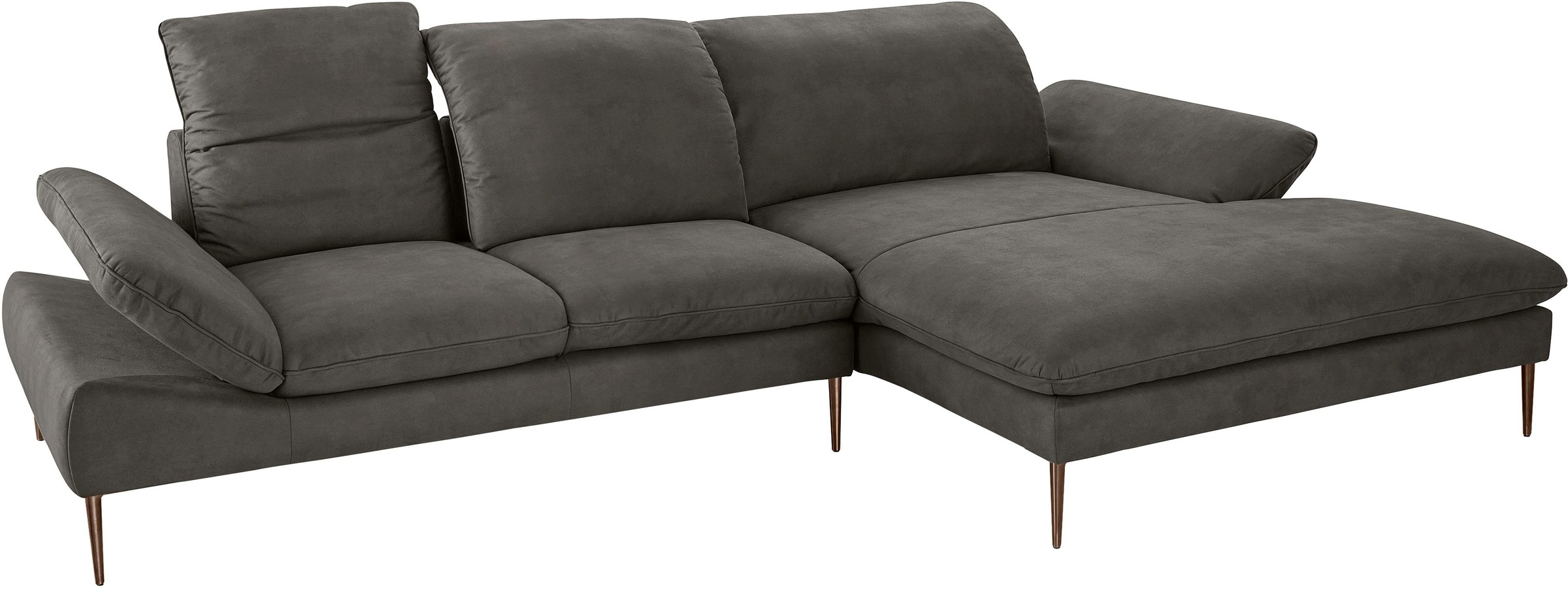W.SCHILLIG Ecksofa »enjoy&MORE, Designsofa, bequem, elegant und zeitlos, L-Form«, Sitztiefenverstellung, Füße bronze pulverbeschichtet, Breite 340 cm