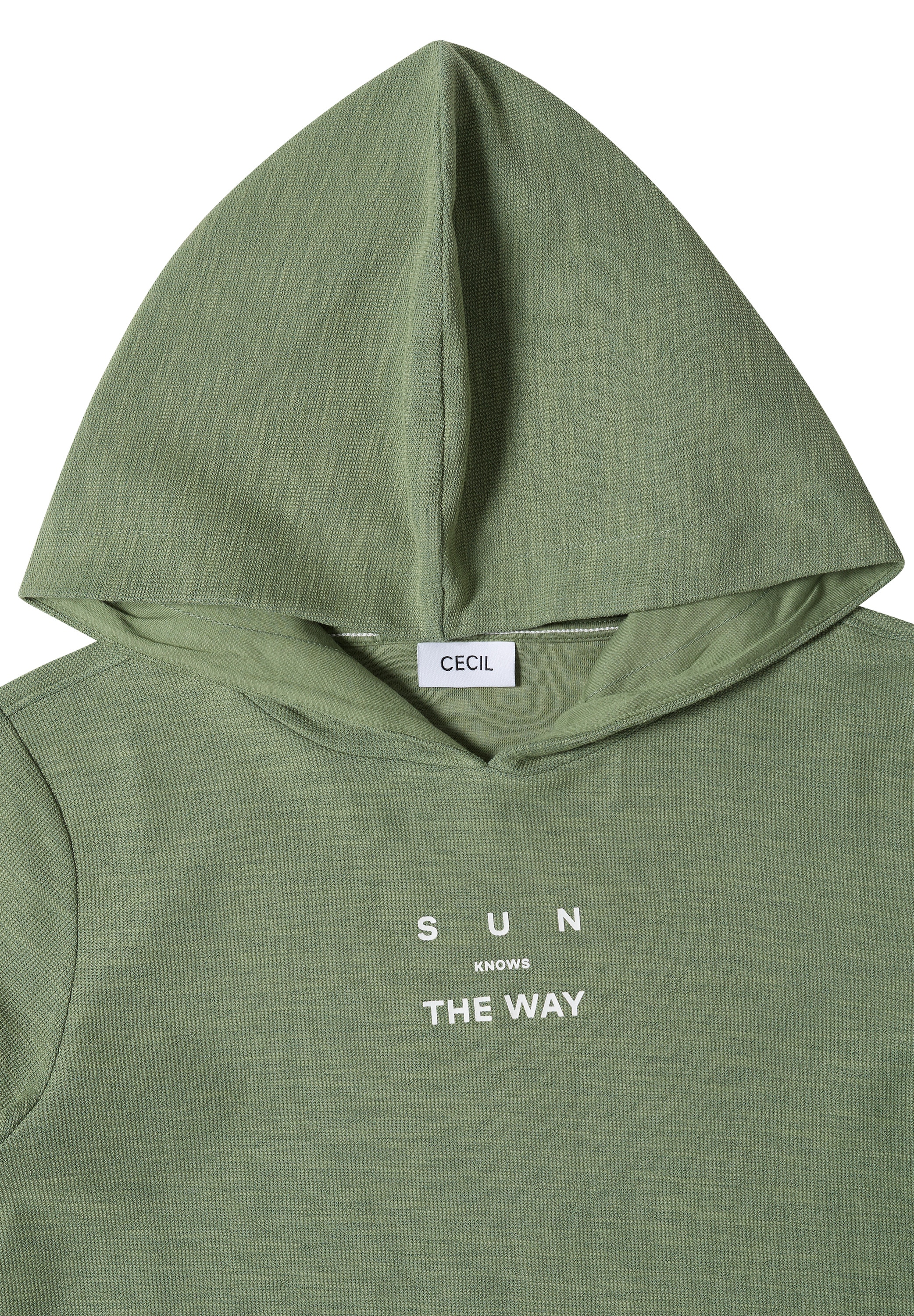 Cecil Kapuzenshirt in Slub-Yarn-Optik, mit Print, Baumwollmix