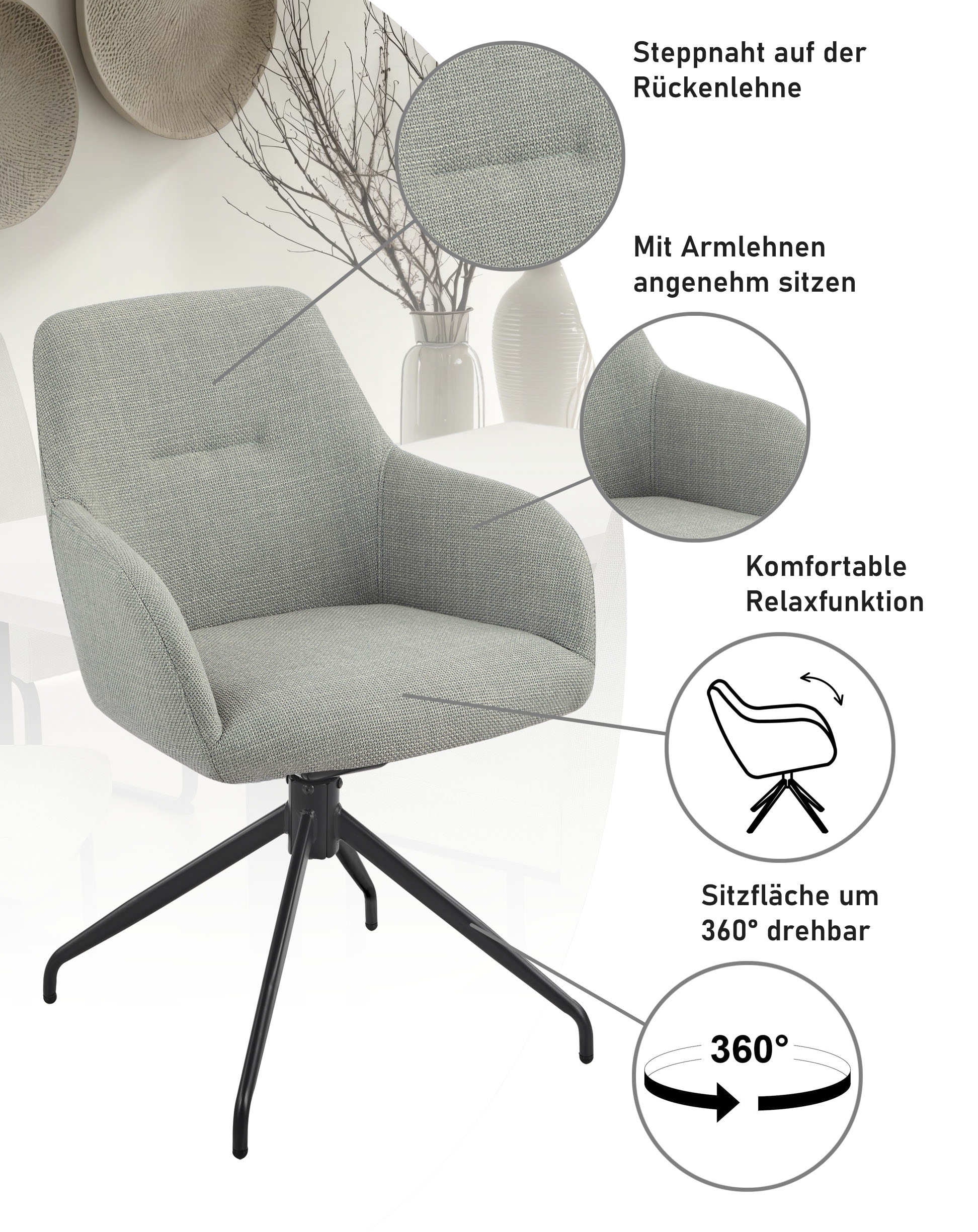 Thumbnail - HELA Armlehnstuhl "TRIEST" (Set) 2 Stk.