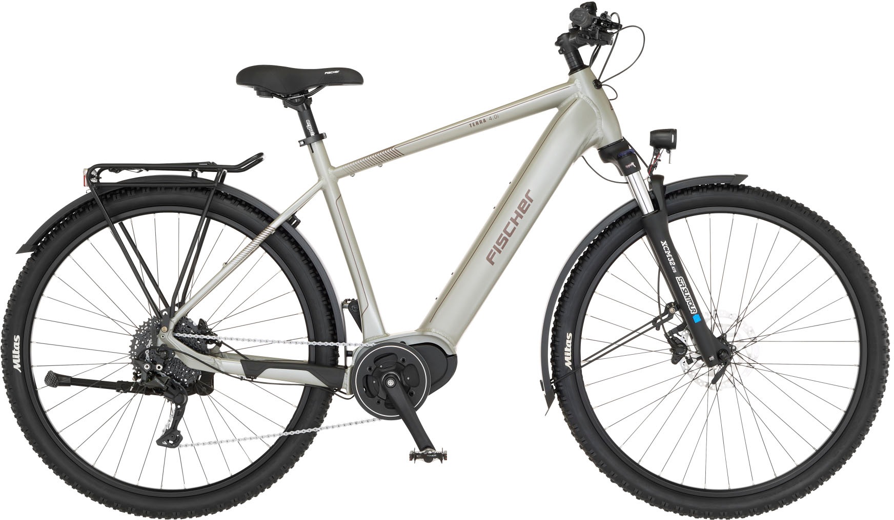 FISCHER Fahrrad E-Bike "TERRA 4.0i 55", 10 Gang, Shimano, Deore, Mittelmotor 250 W, (mit Fahrradschloss), Pedelec, Elekt