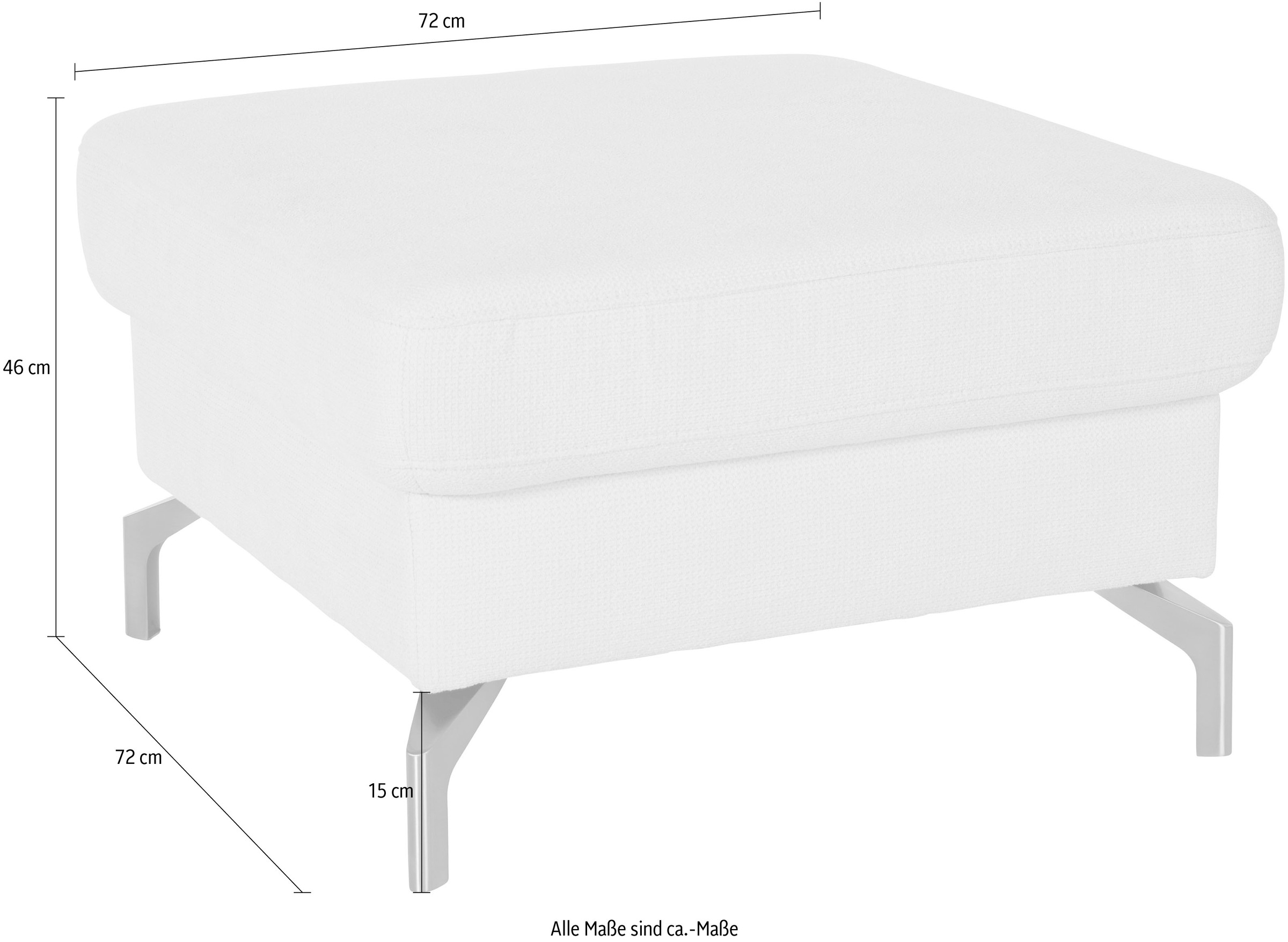 sit&more Hocker »Percy«, Fußhöhe 15cm, wahlweise mit unterschiedlichen Fußfarben