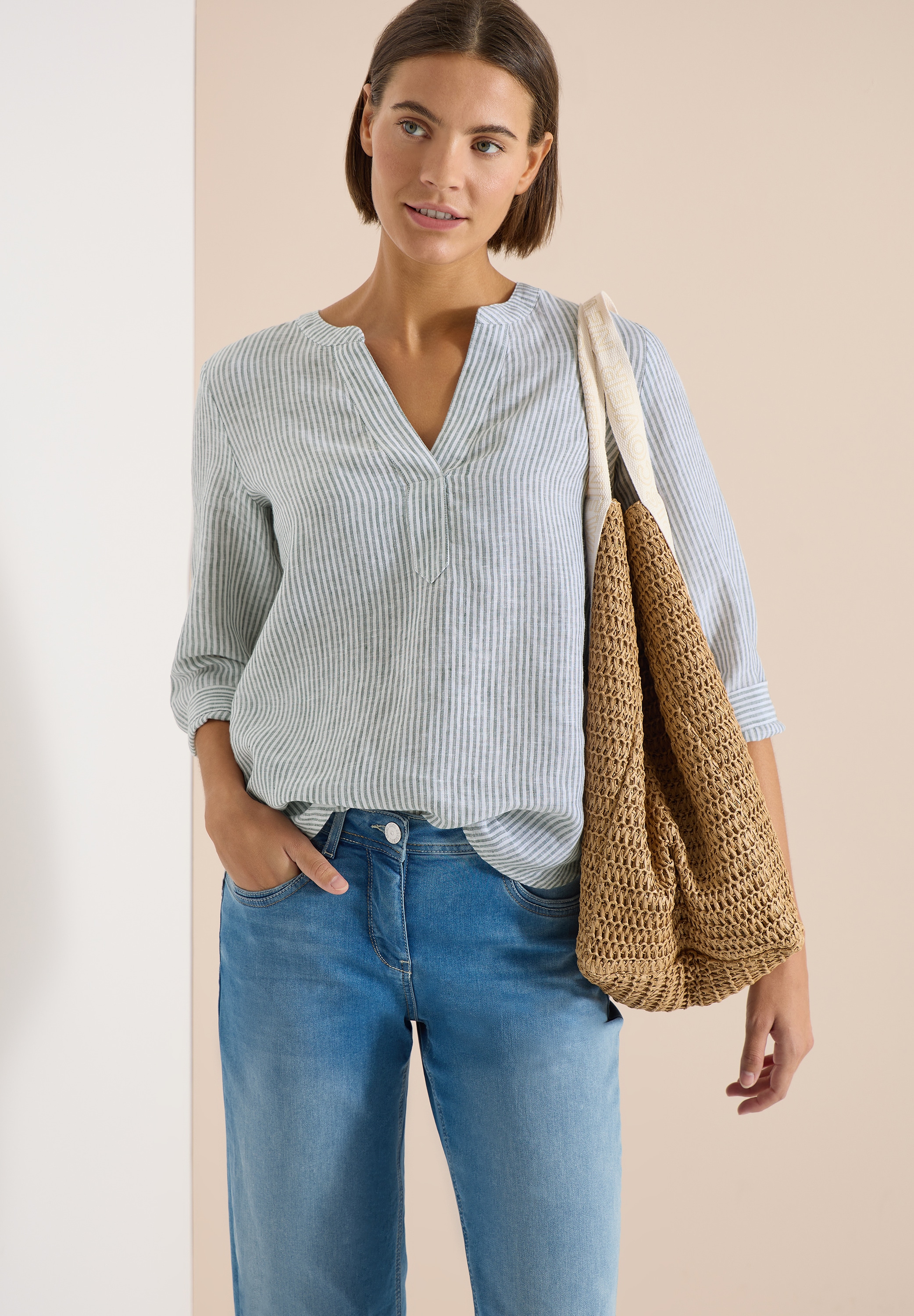 Cecil Langarmbluse aus Leinen