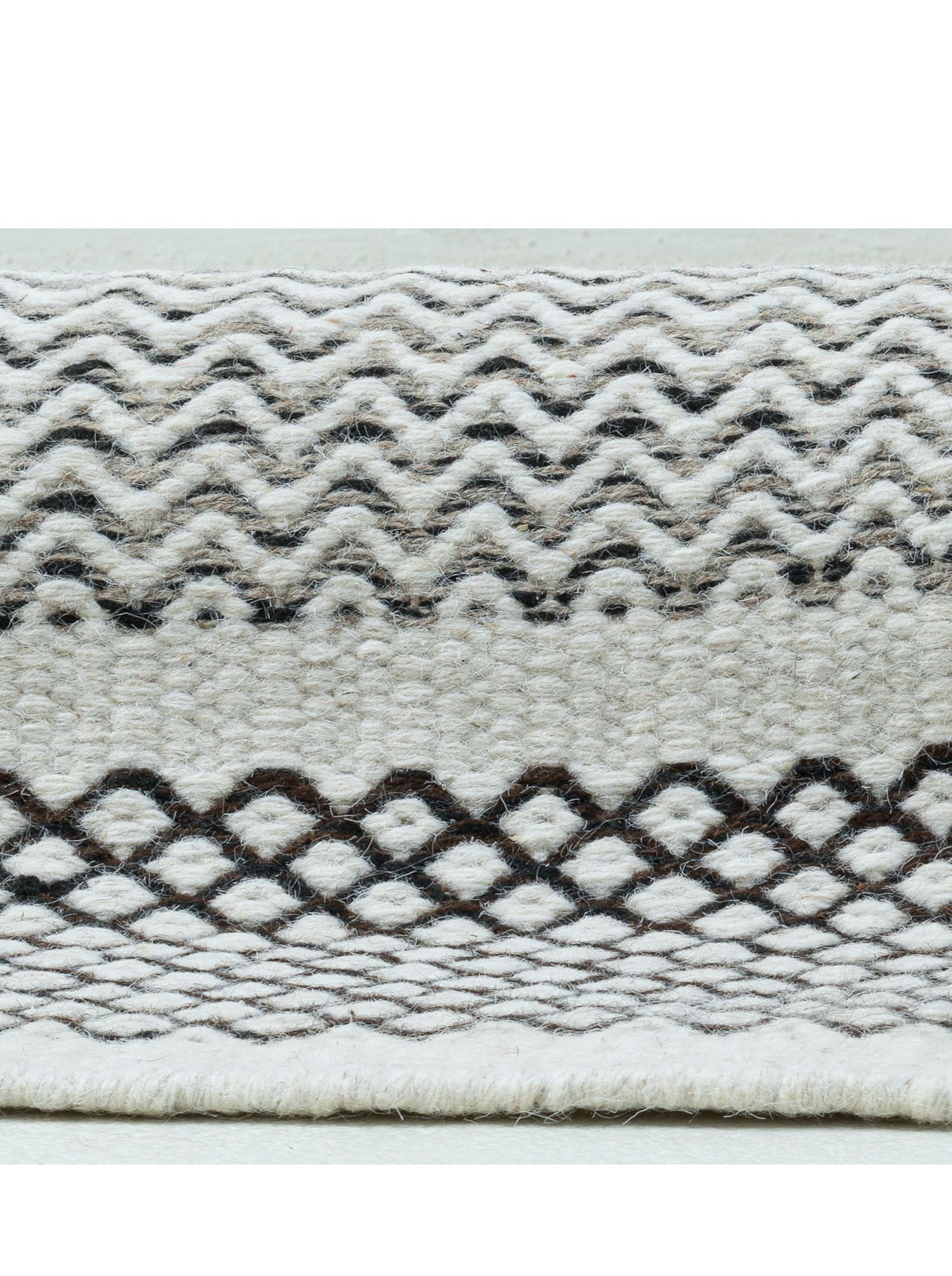 Teppich HEINE HOME Gr. 3, schwarz (natur, schwarz), B:80cm H:10mm L:150cm, Wolle, Teppiche, Teppich 3