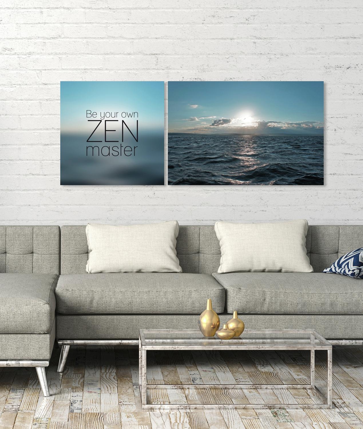 queence Leinwandbild "Zenmaster", (Set), Premium-Leinwandstoff, Handarbeit günstig online kaufen