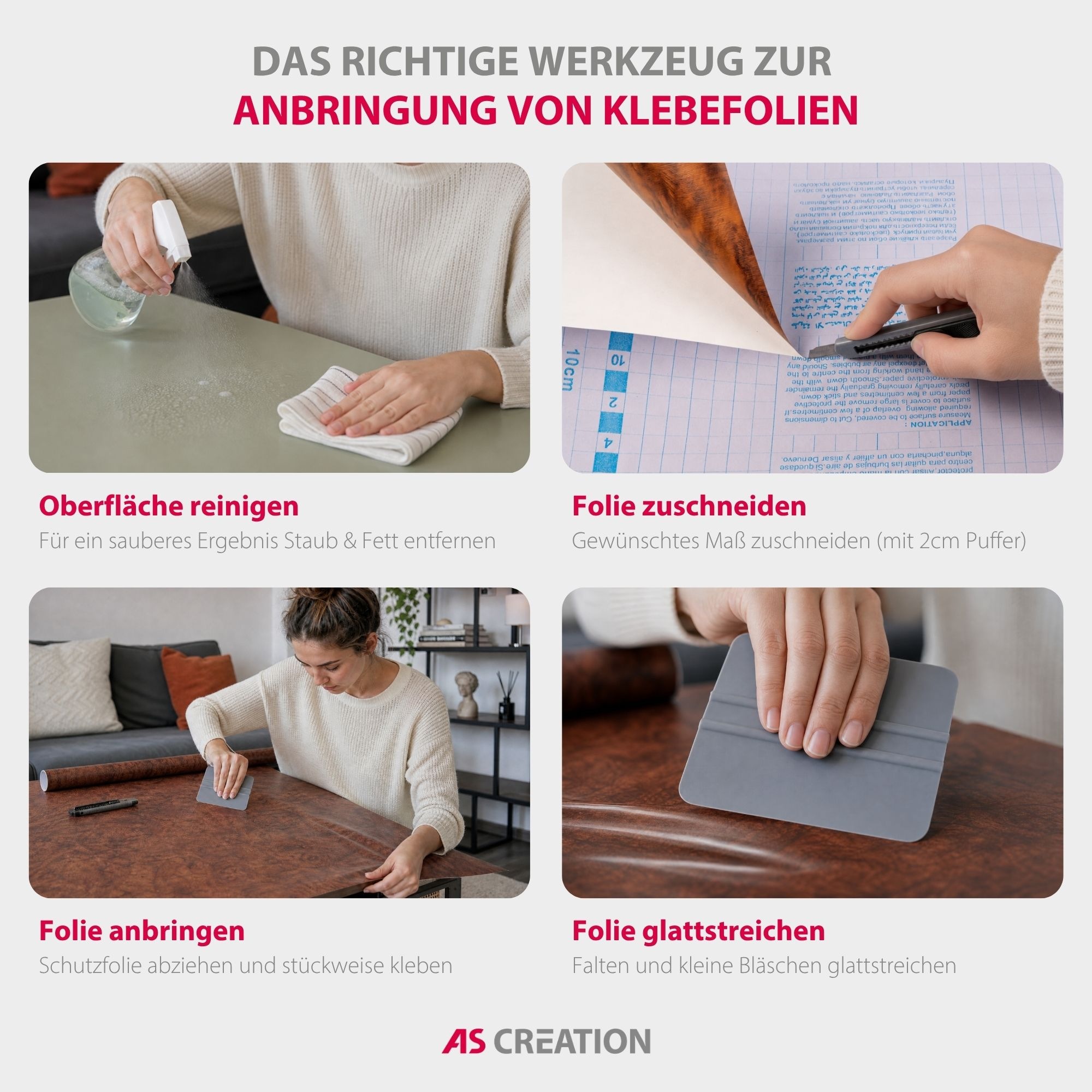 Architects Paper Cuttermesser »Architects Paper Möbelfolien-Set mit Cutter und Rakel« Set, 2 tlg. 2-teiliges Set zum Zuschneiden und glatten Verkleben