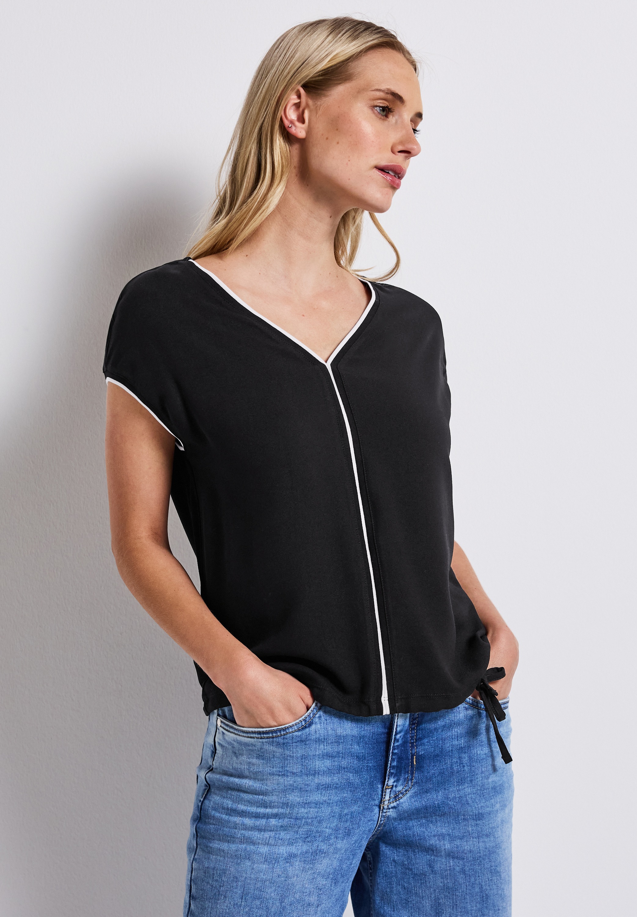 STREET ONE T-Shirt mit Elastiksaum günstig online kaufen