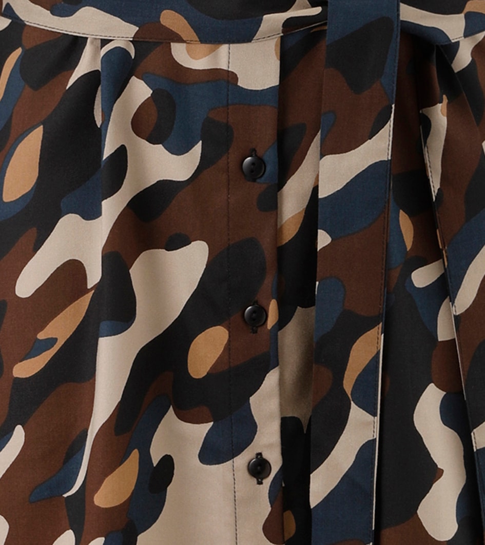 Aniston CASUAL Blusenkleid, (mit abnehmbarem Bindegürtel), mit trendfarbigen, grafischen Druck im Military-Look - NEUE KOLLEKTION