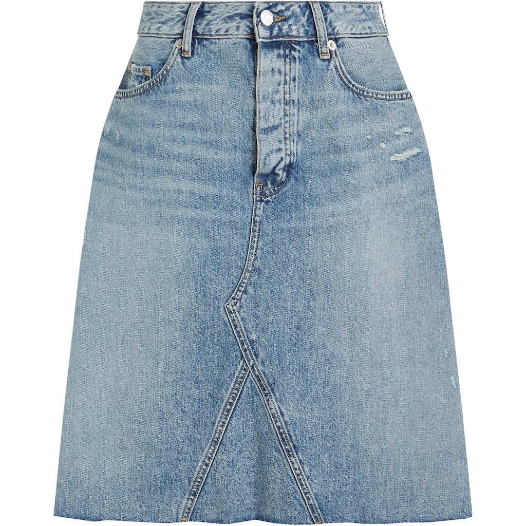 Tommy Hilfiger Jeansrock »DNM RW RELAXED SKIRT MIO WRN«, Webrock im 5-Pocket-Style