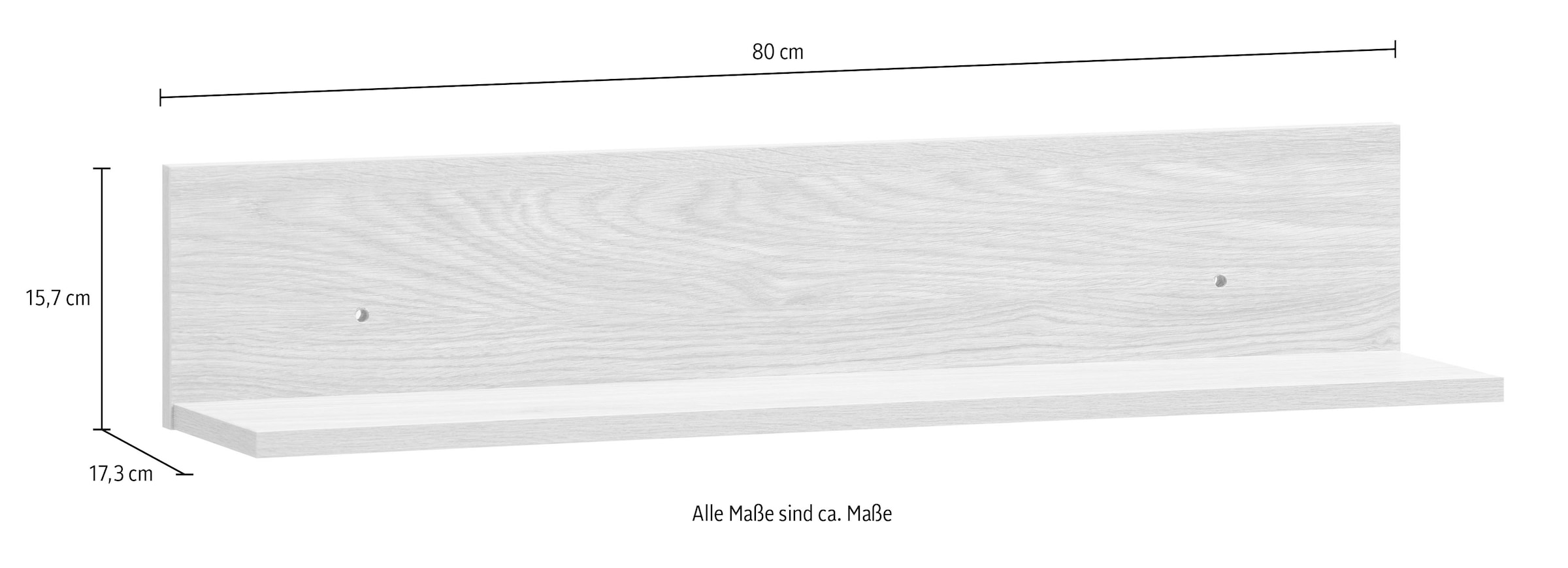 Schildmeyer Wandregal »Solea«, Breite 80 cm, Dekor mit fühlbarer Holzstruktur