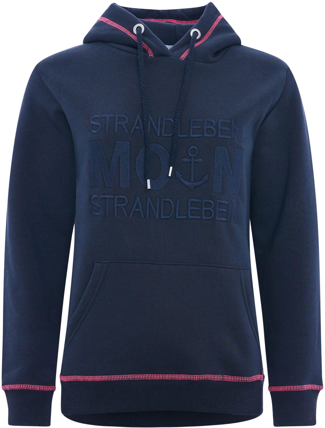 Zwillingsherz Hoodie "Strandleben Moin", mit gesticktem Schriftzug und neon günstig online kaufen