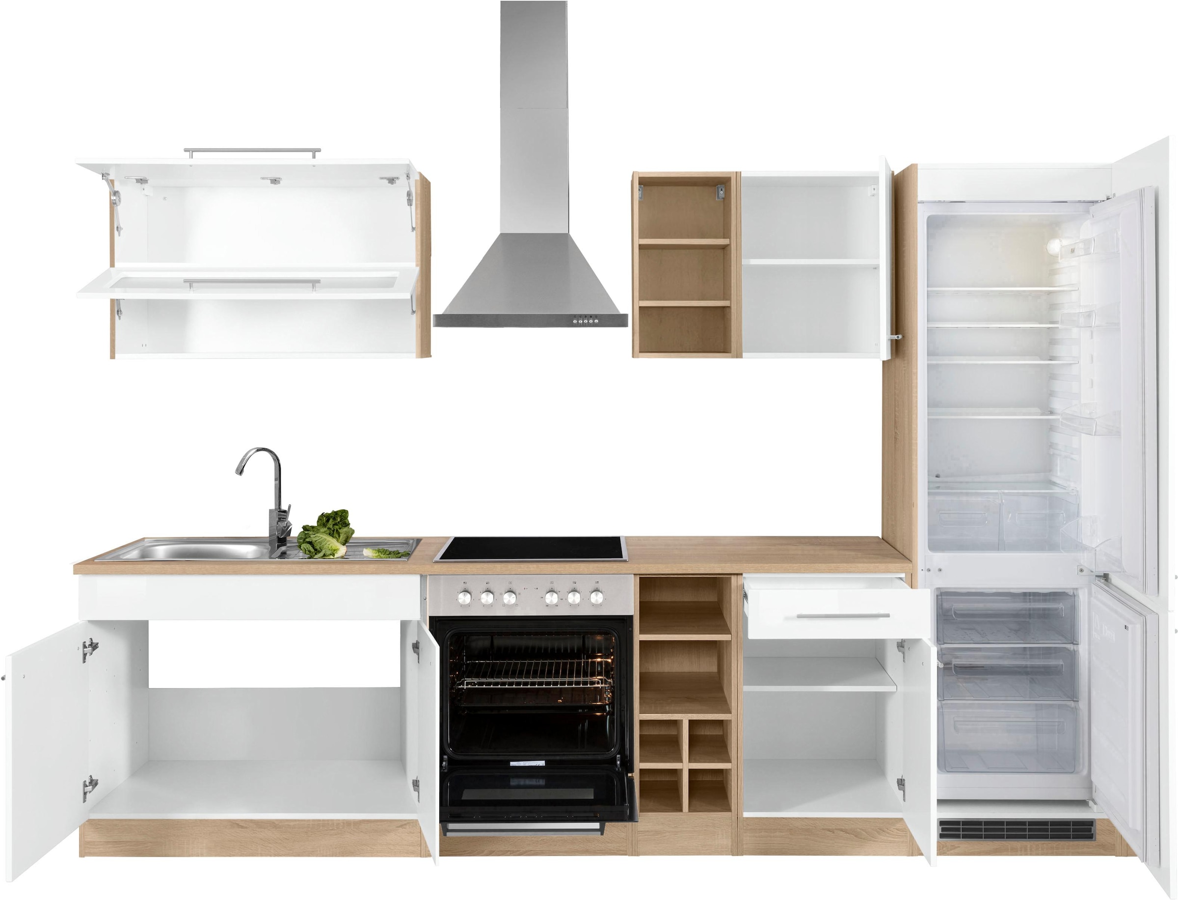 KOCHSTATION Küchenzeile »KS-Eton«, ohne E-Geräte, Breite 300 cm