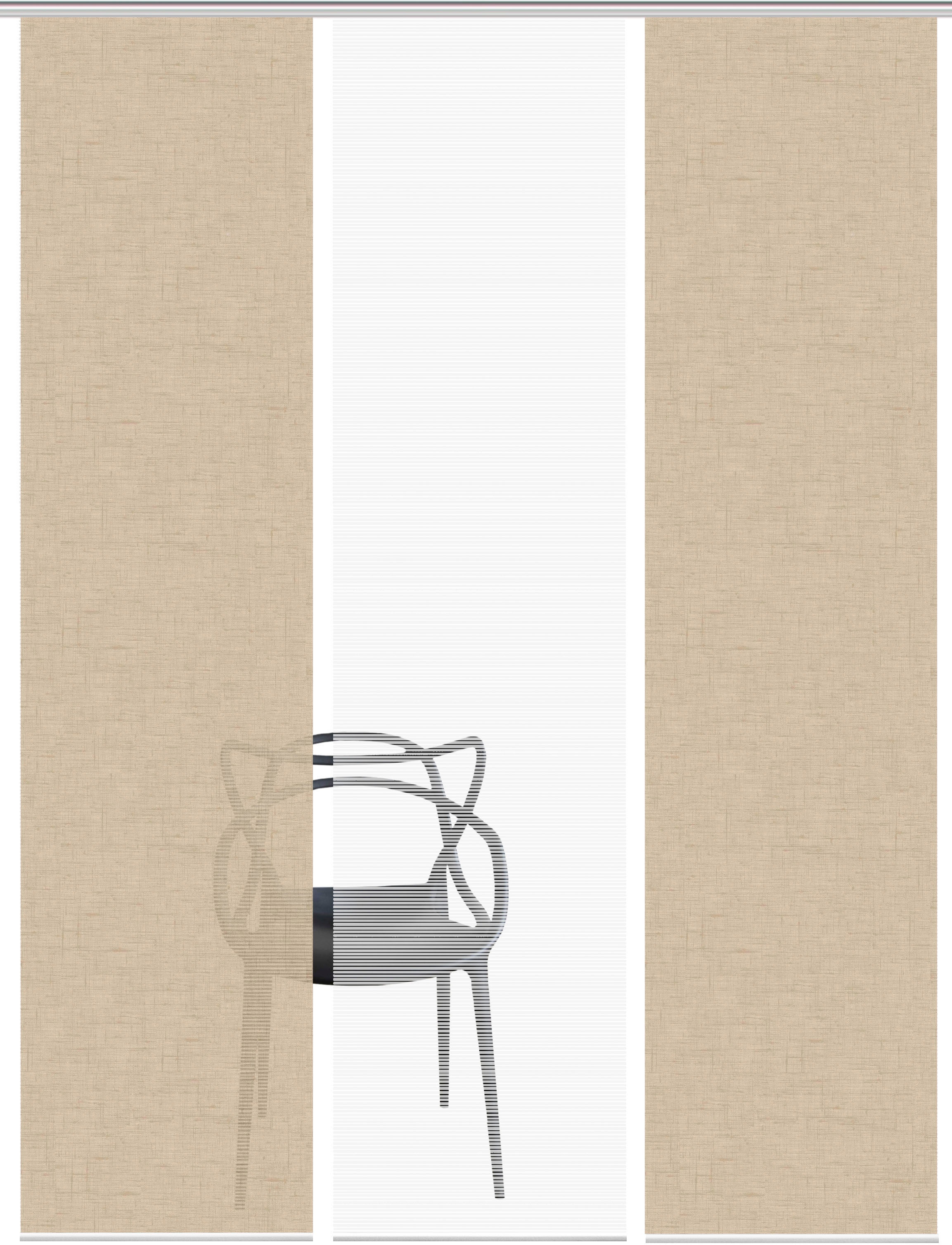 Vision S Schiebegardine »PIVE 3er SET« Paneelwagen 3 Stk. tlg. Schiebevorhang Digidruck 3er Set PIVE