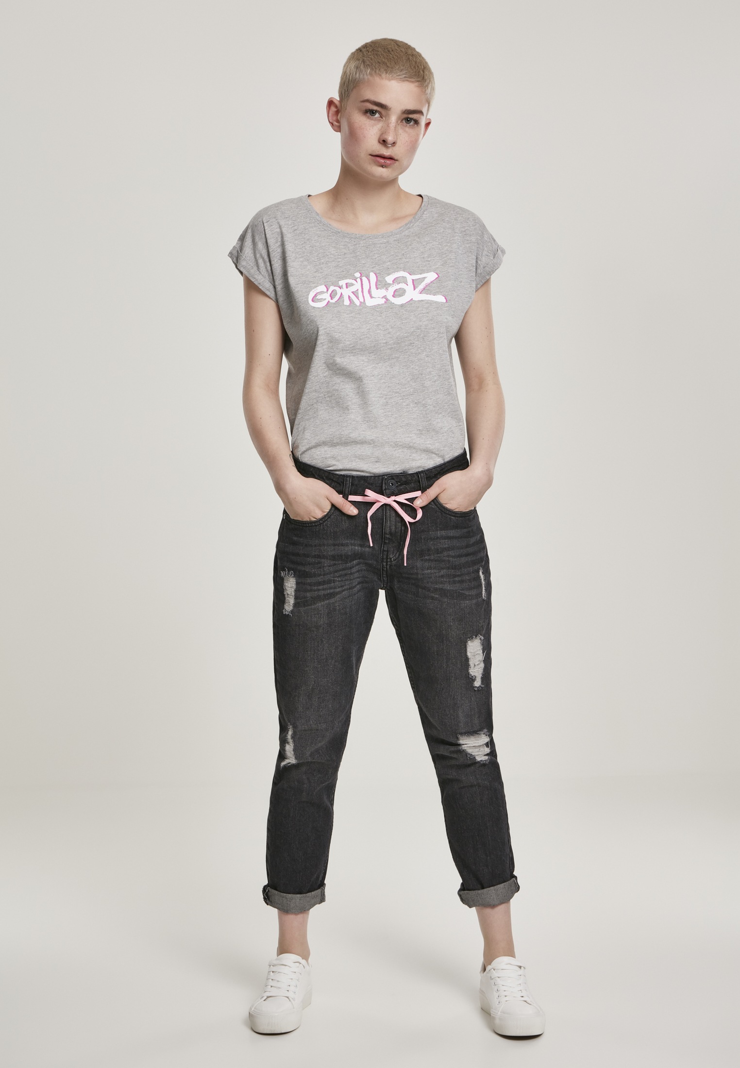 Merchcode Kurzarmshirt »Merchcode Damen Ladies Gorillaz Logo Tee«, (1 tlg.)
