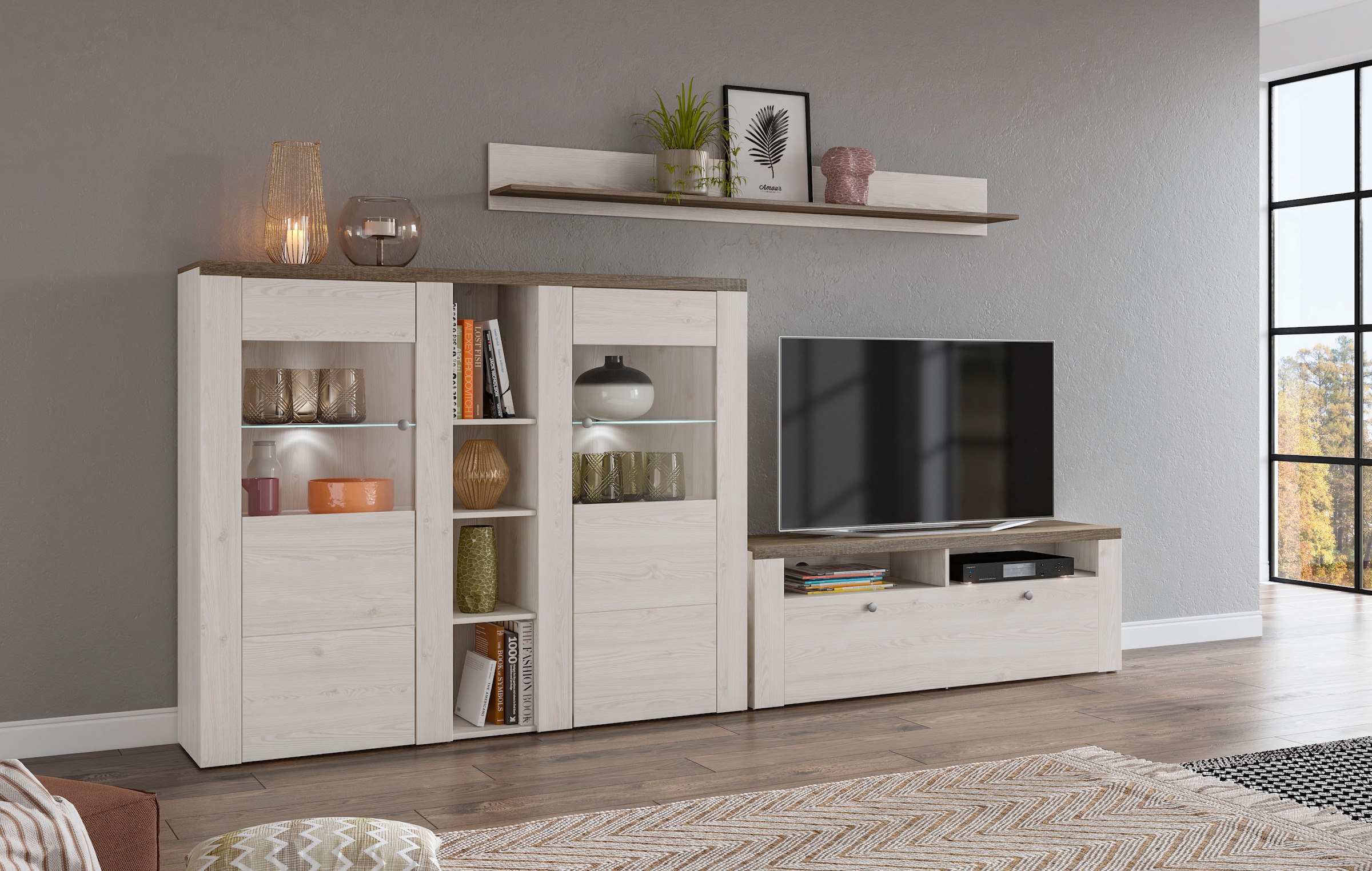 Home affaire Wohnwand "Larona, Wohnwand, Set 3 teilig,", (3 St.), bestehend günstig online kaufen