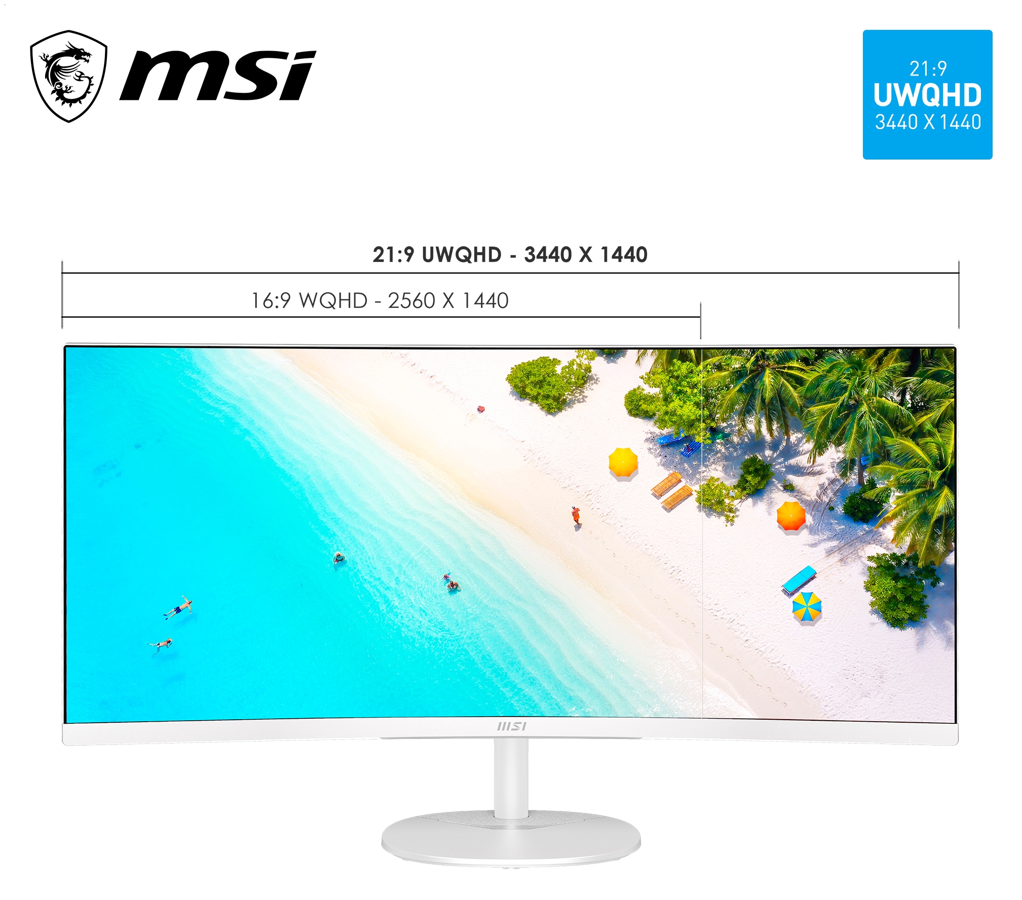 MSI LCD-Monitor »PRO MP341CQW E12« 86,4 cm/34 ″  3440 x 1440 px UWQHD 1 Reaktionszeit 120 Hz neigbar, 3 Jahre Herstellergarantie