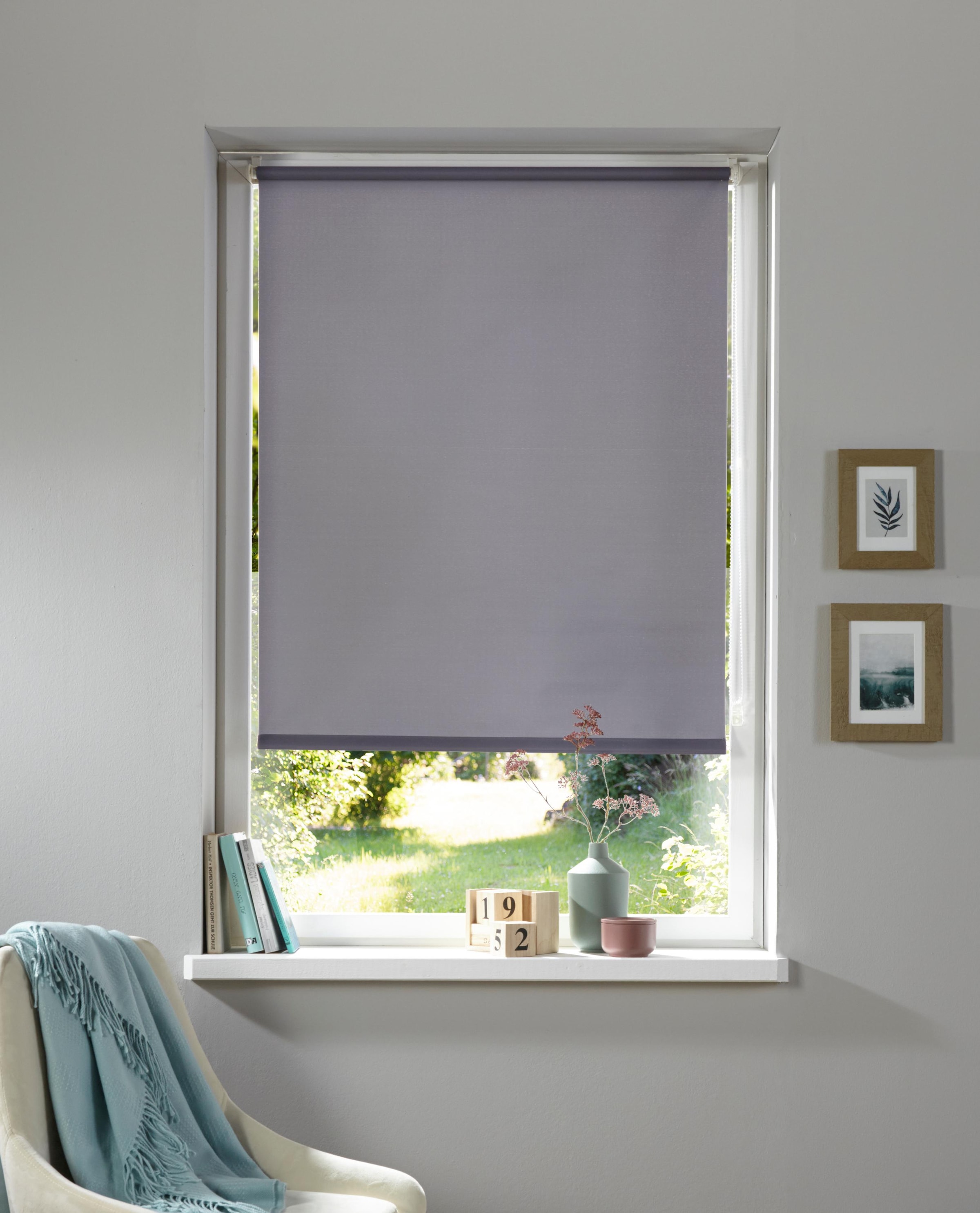 OTTO home Rollo "Themse-Uni" Lichtschutz Sichtschutz ohne Bohren freihängend Bestseller, Rollo Fenster, Seitenzugrollo, Sonnenschutz