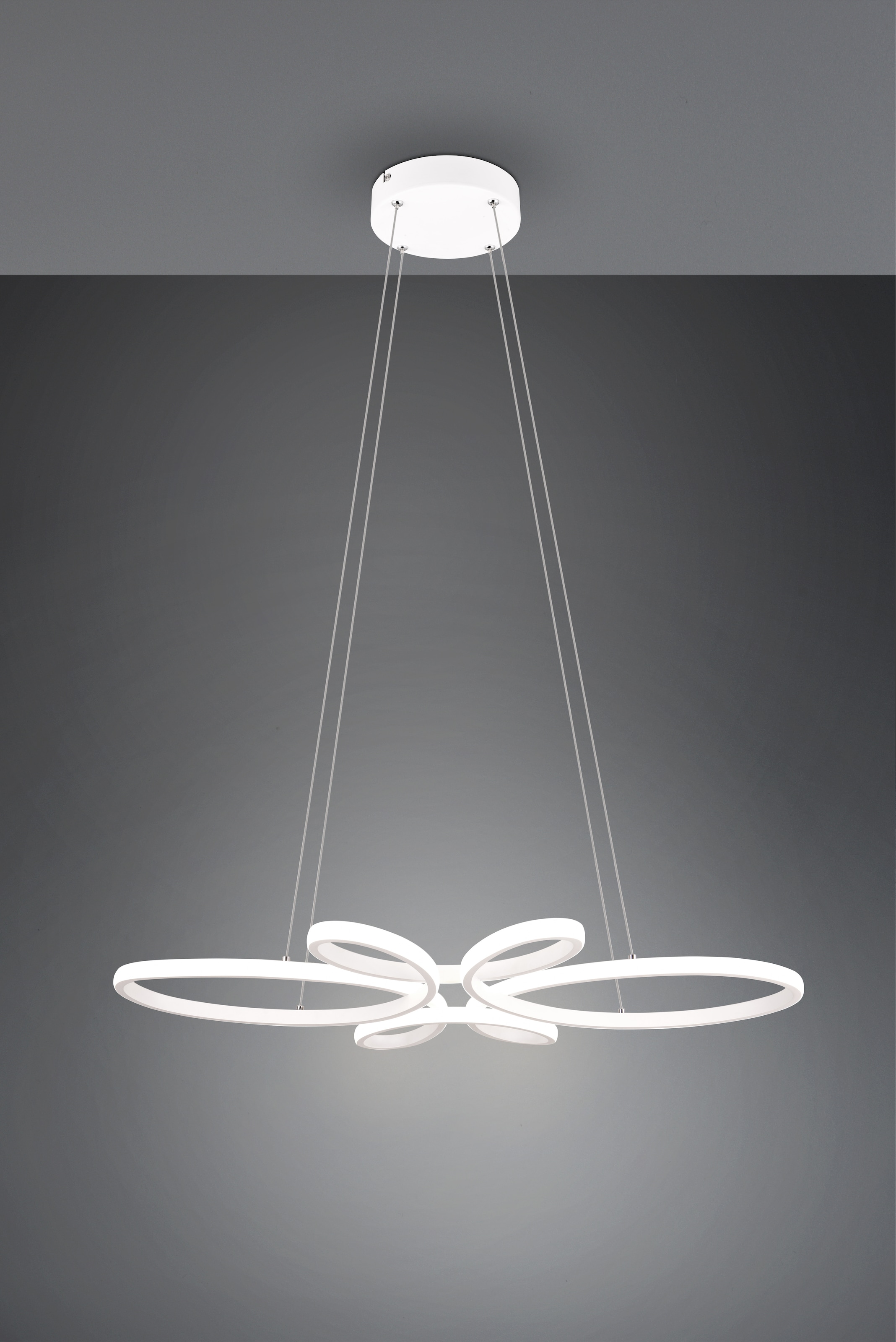 TRIO Leuchten LED Pendelleuchte »FLY, Hängelampe LED 32W 3900 Lumen kaltweiß 4000K 3-Stufen dimmbar«, 1 flammig, Leuchtmittel LED-Board | LED fest integriert, höhenverstellbar: max 150cm, Maße 83x45 cm, Hängeleuchte Küche Wohnen