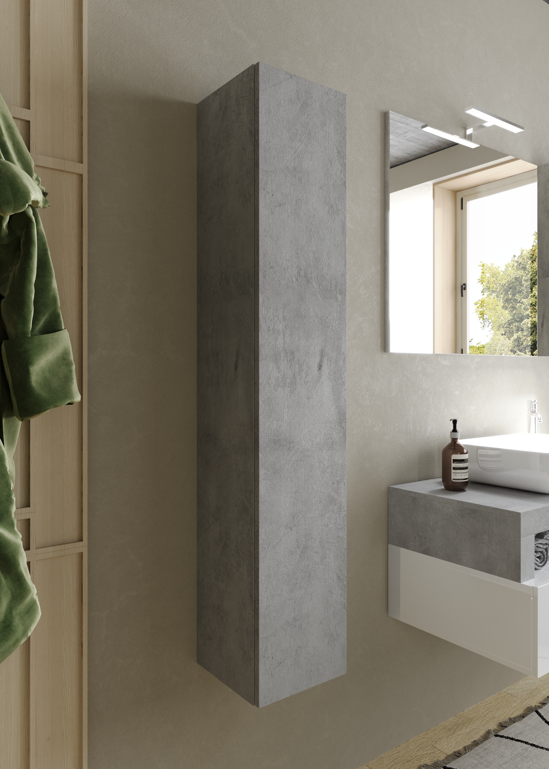 welltime Hängeschrank »Hamburg«, Badschrank mit 1 Tür, Höhe 138 cm, Breite 25 cm