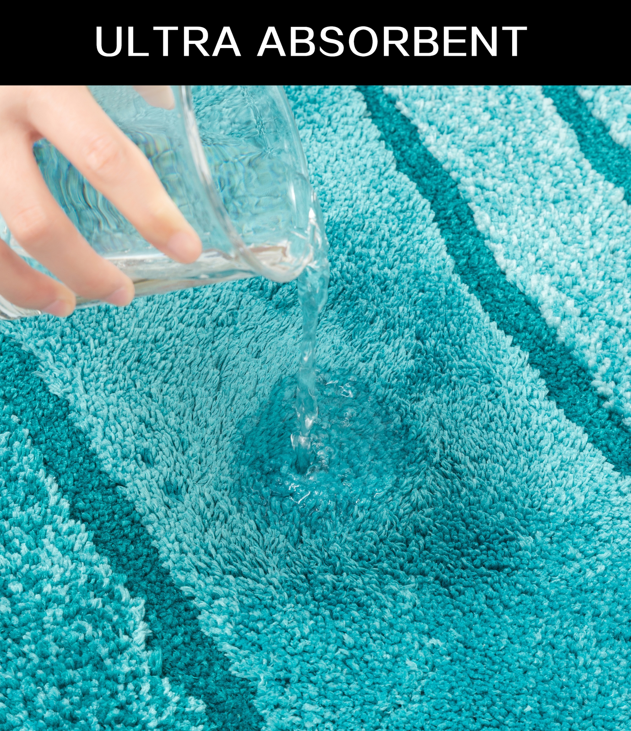 my home Badematte »Josie, Badvorleger, Badezimmer Teppich«, rutschhemmend beschichtet, fußbodenheizungsgeeignet-schnell trocknend-strapazierfähig, Badteppich, Badematten, rechteckig, rund & als 3-tlg. Set erhältlich