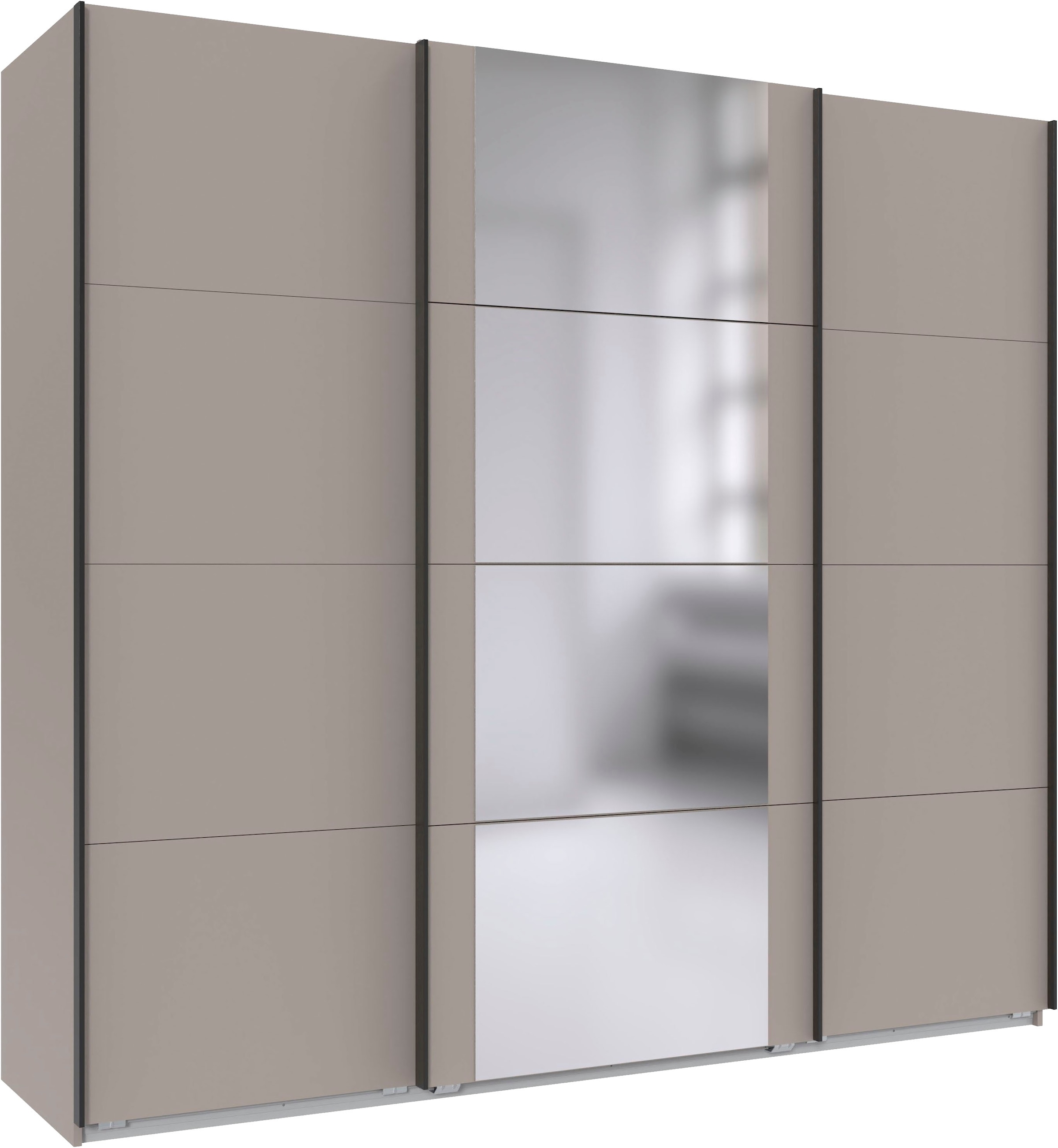 Schwebetürenschrank WIMEX, B:180cm H:210cm T:64cm, schwarz, Schränke, "Bern Schiebetürenschrank TOPSELLER", Schrank mit zusätzlicher