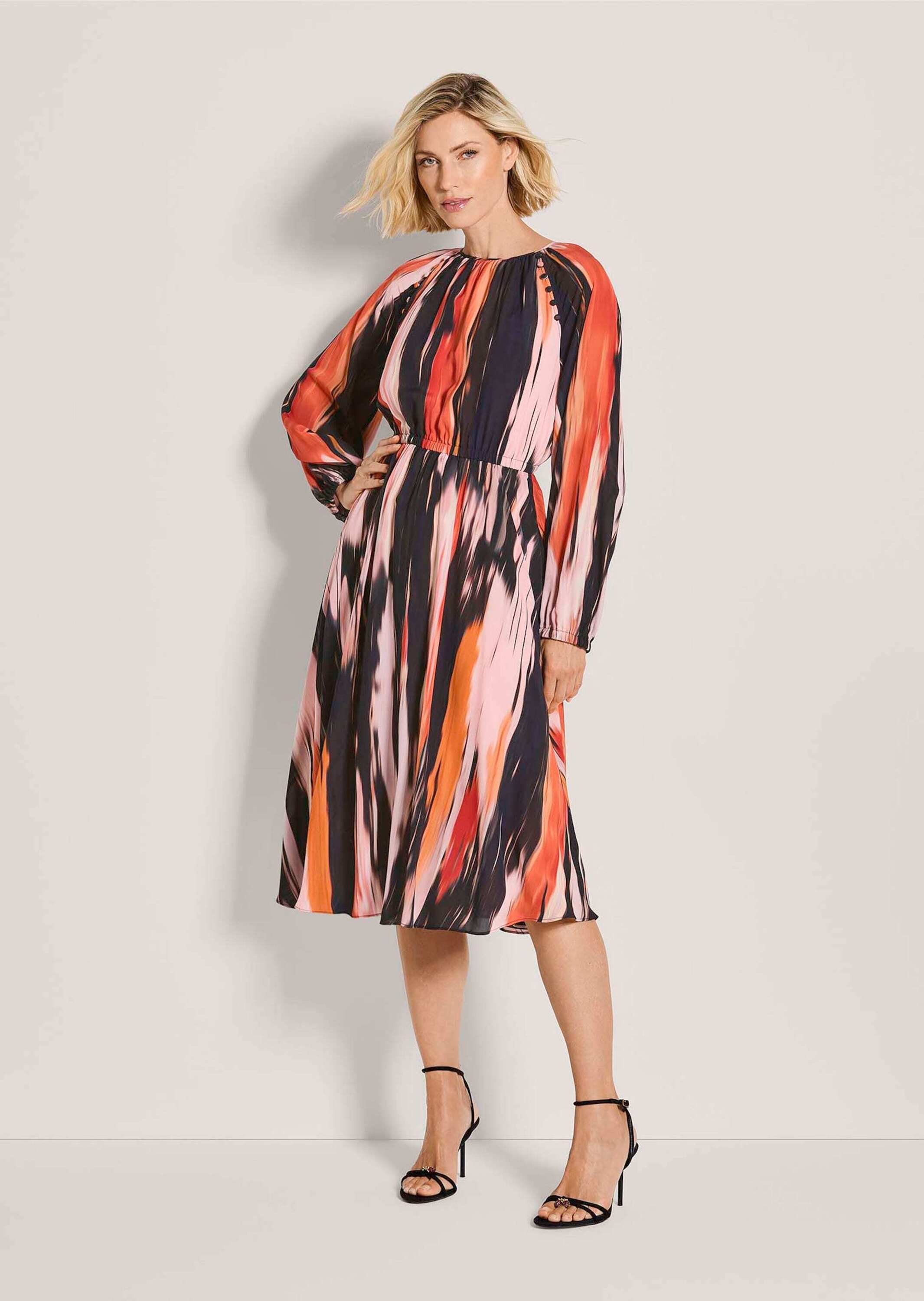 MADELEINE Midikleid "Midikleid Viskosekleid mit Streifenmuster" Nahttasche günstig online kaufen