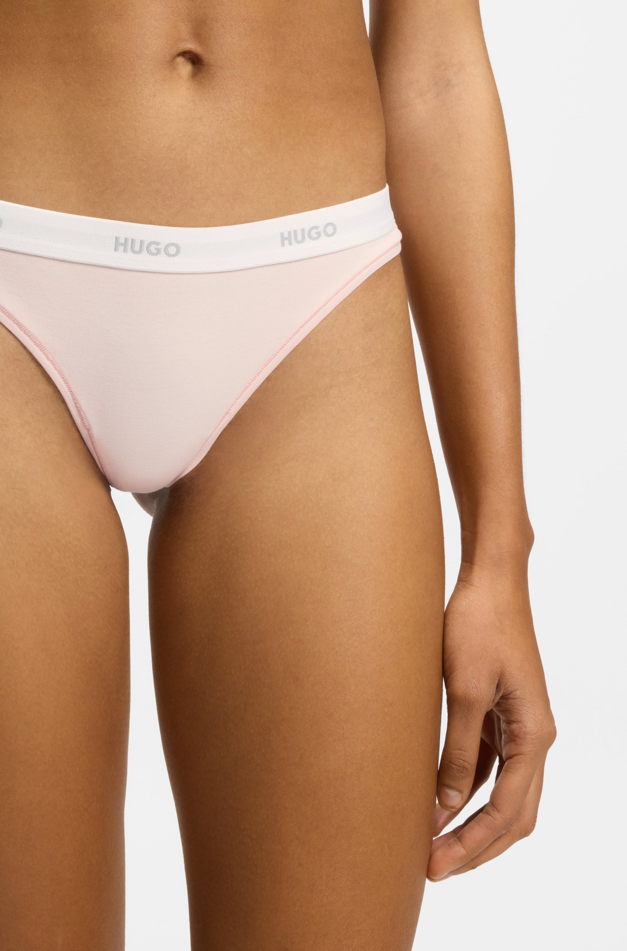 HUGO Underwear String »ID« aus Stretch-Baumwolle mit Logos am Bund