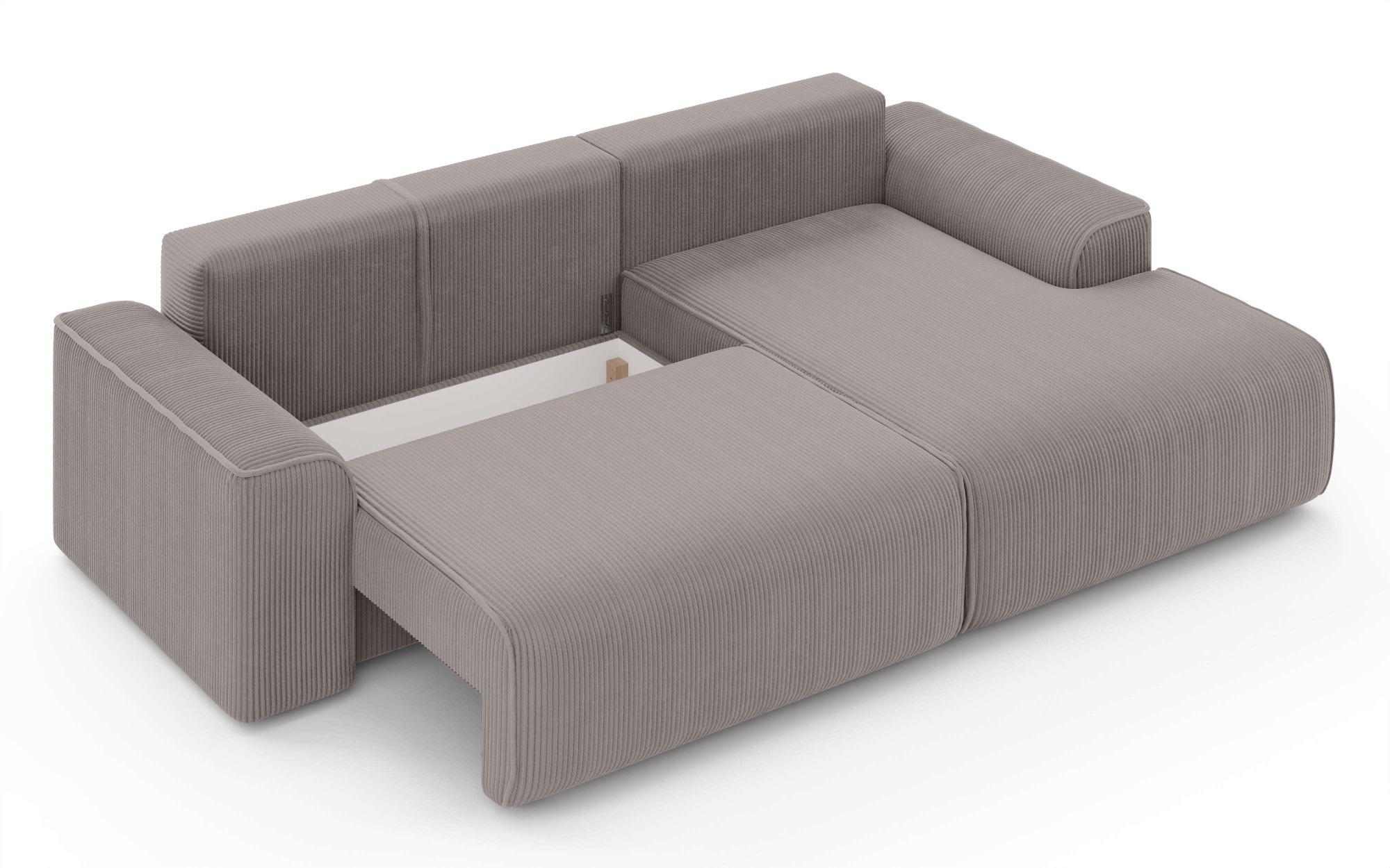Home affaire Ecksofa »Santenay mit Bettfunktion und Bettkasten, Maße: B/T/H 266/164/90 cm«, L-Form mit Wellenfederung, Schlaffläche: 140x213 cm, auch in Cord
