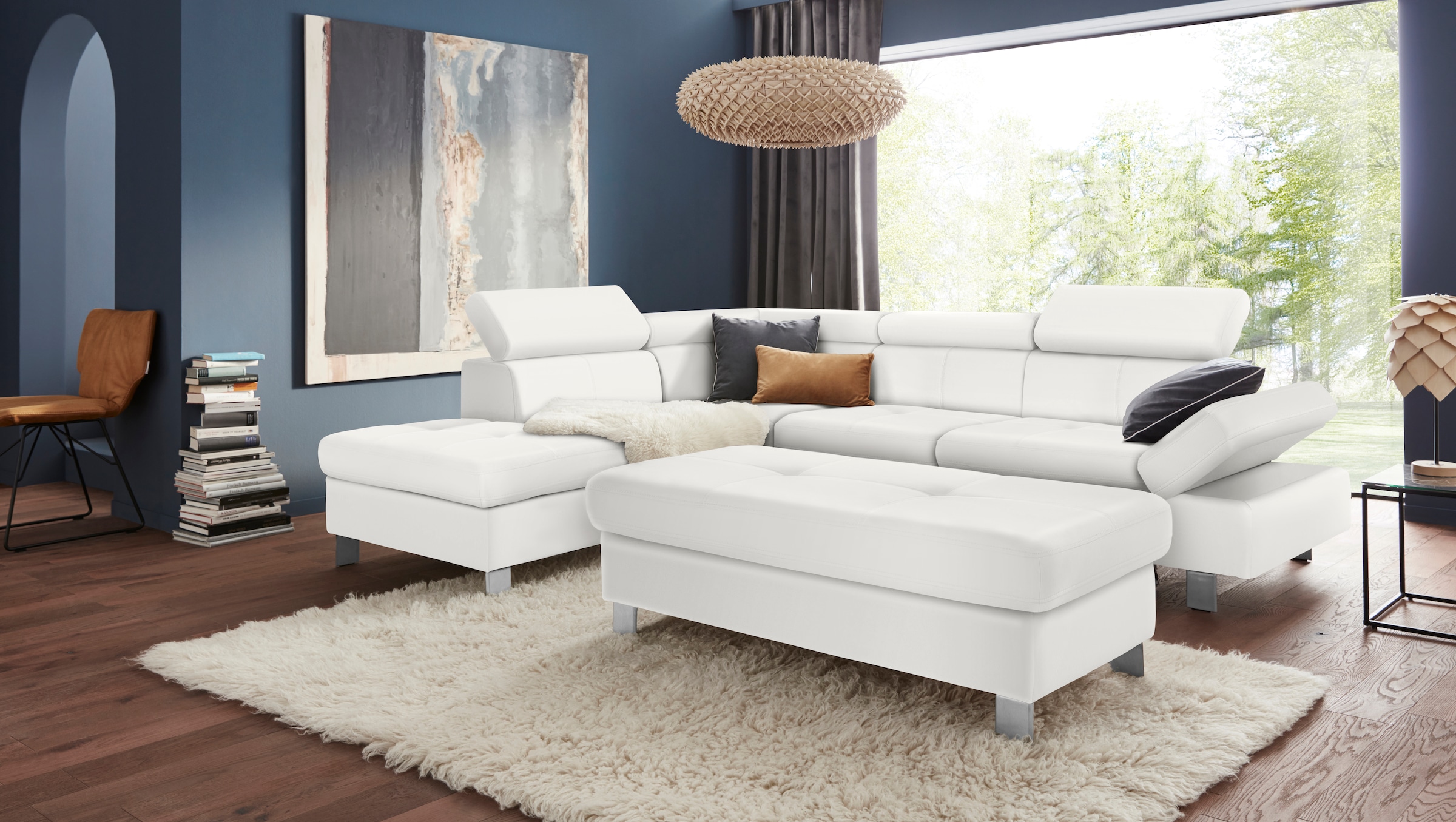 exxpo - sofa fashion Ecksofa »Fiji, L-Form«, mit Kopf- bzw. Rückenverstellung, wahlweise mit Bettfunktion