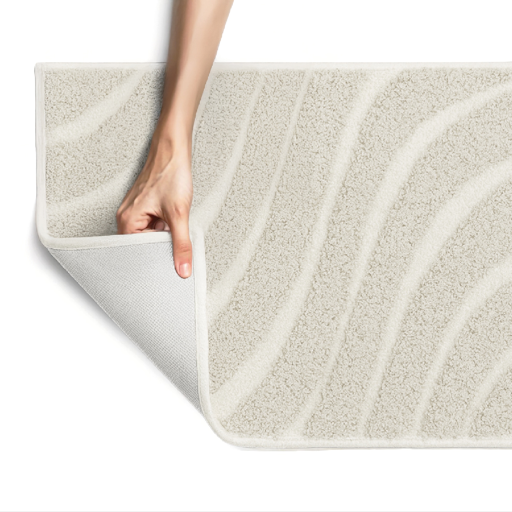 OTTO home Badematte »Levii, Badvorleger, Badezimmer Teppich, sehr weich«, rutschhemmend beschichtet, schnell trocknend-fußbodenheizungsgeeignet, Hoch-Tief-Effekt, weiche Haptik, Made in Europe