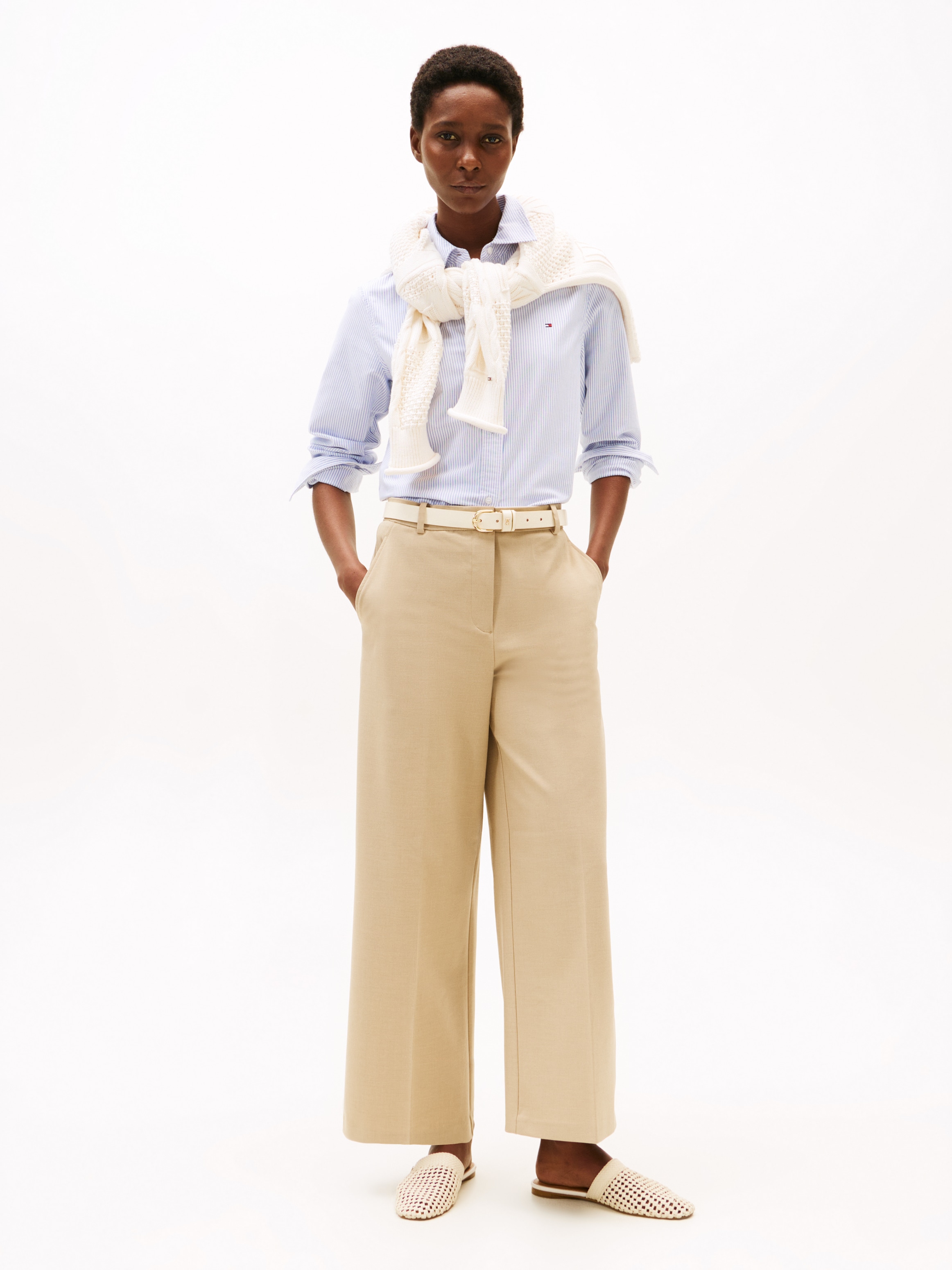 Tommy Hilfiger Webhose »Low Normal Waist Bi-Stretch«, Gürtelschlaufe, elastisch, pflegeleicht bügelfrei, Business casual