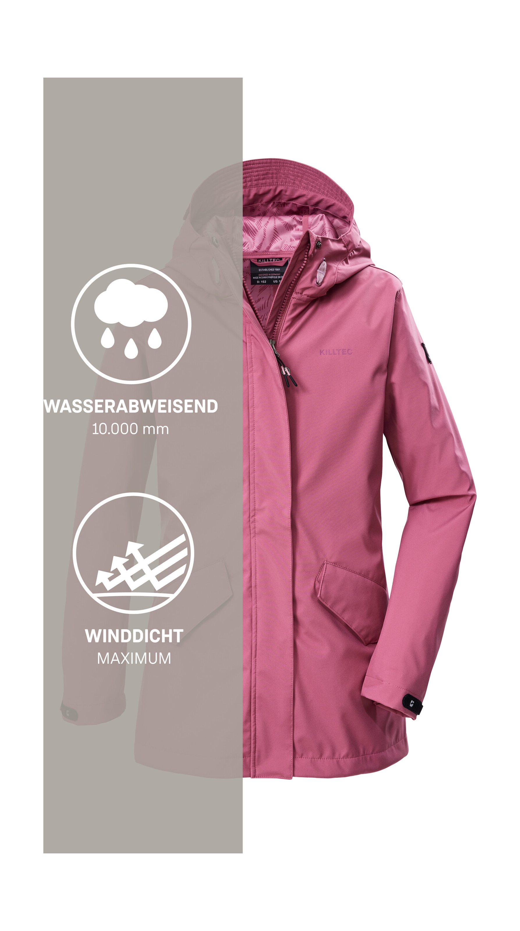 Killtec Softshellparka »KOS 120 GRLS SFTSHLL PRK« Wasserabweisender, winddichter Parka mit 10.000 mm Wassersäule