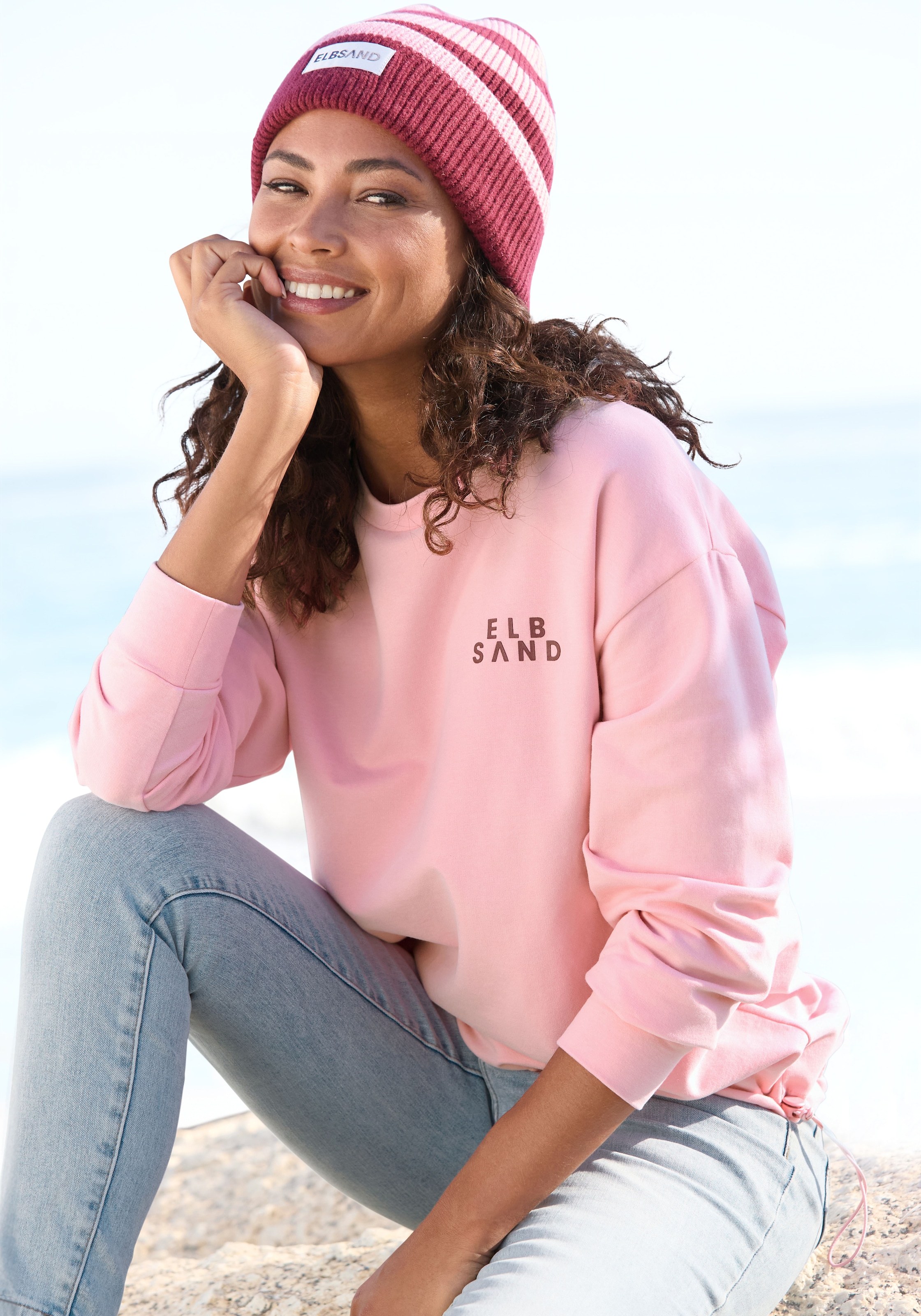 Elbsand Sweatshirt "Carisa", mit verstellbarem Gummizug am Saum, lockere Passform, casual-sportlich