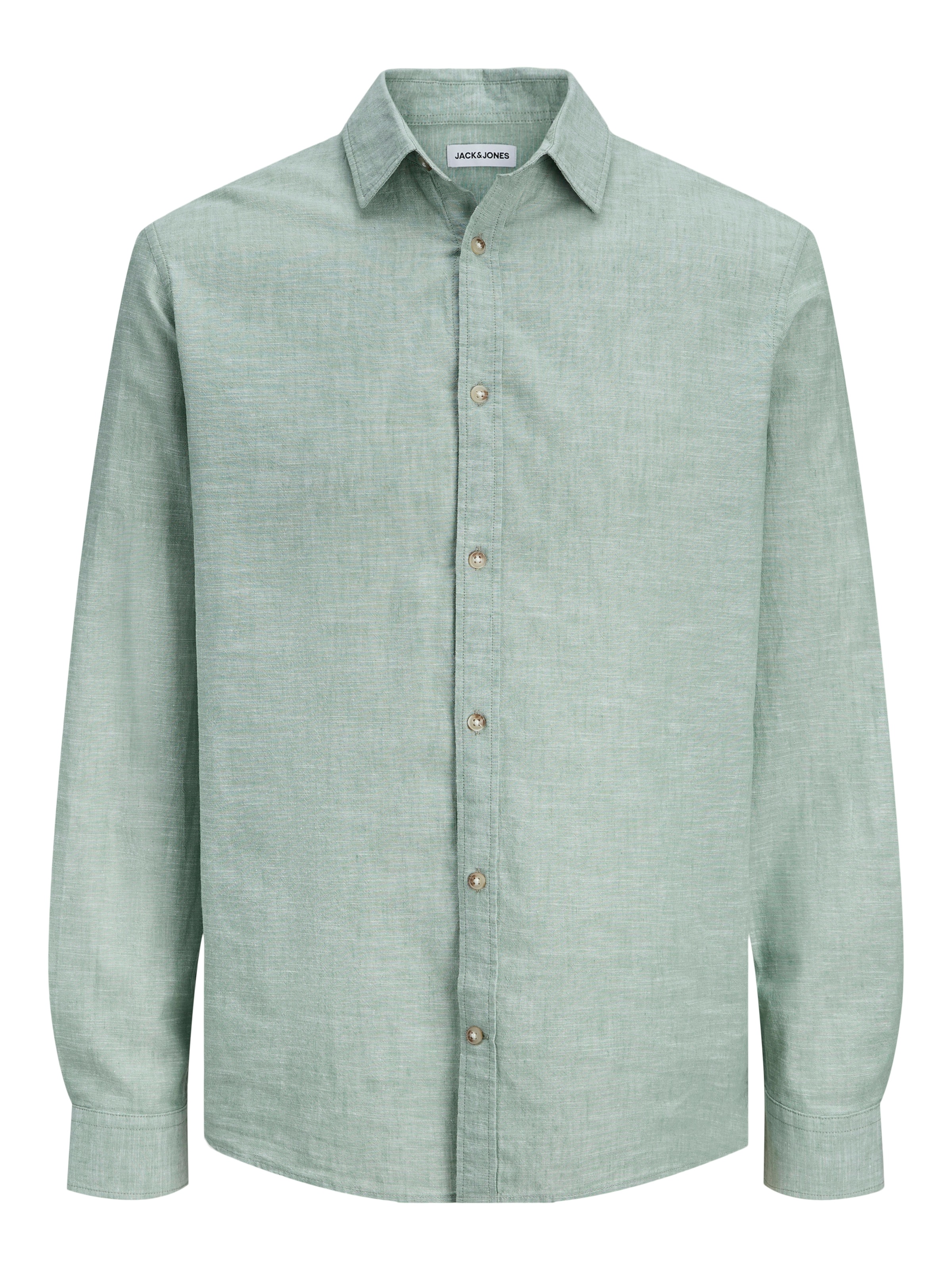 Jack & Jones Chemise à Manches Longues Esummer Linen Blend Granite Green S Homme 2